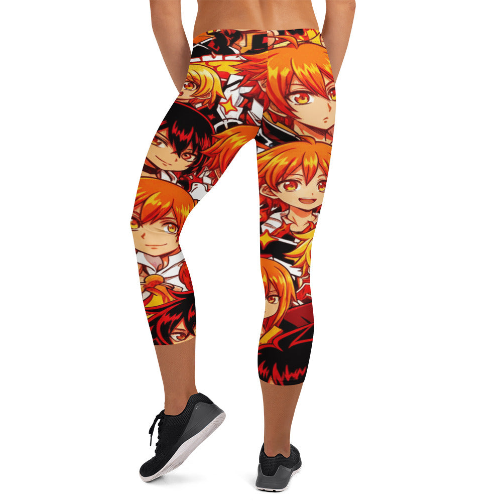 Anime Fire Spirit Capri Leggings | GearBunch
