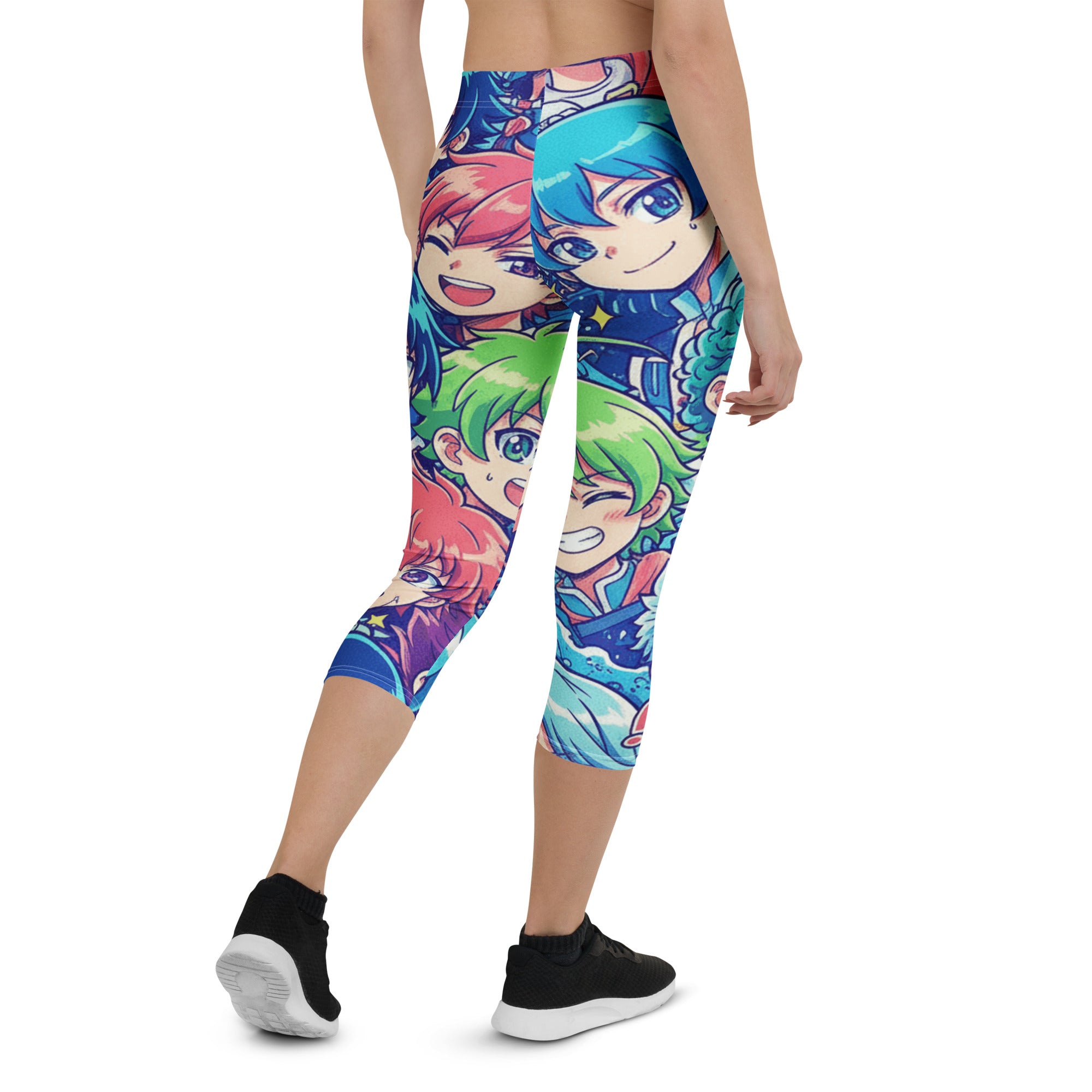 Anime Ocean Wave Capri Leggings | GearBunch