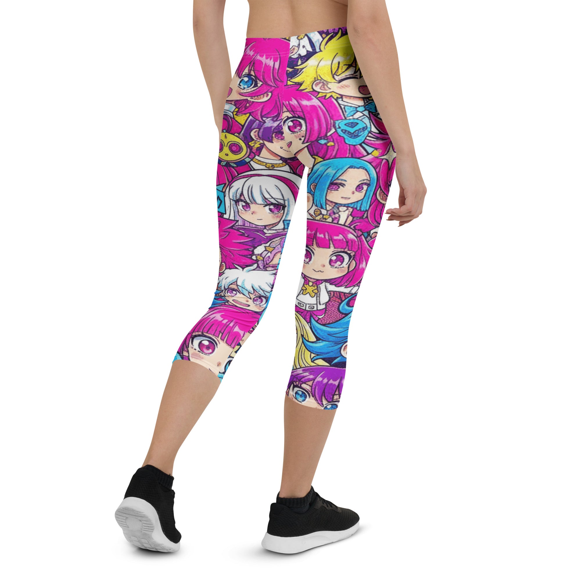 Anime Collage Pop Idol Capri Leggings | GearBunch