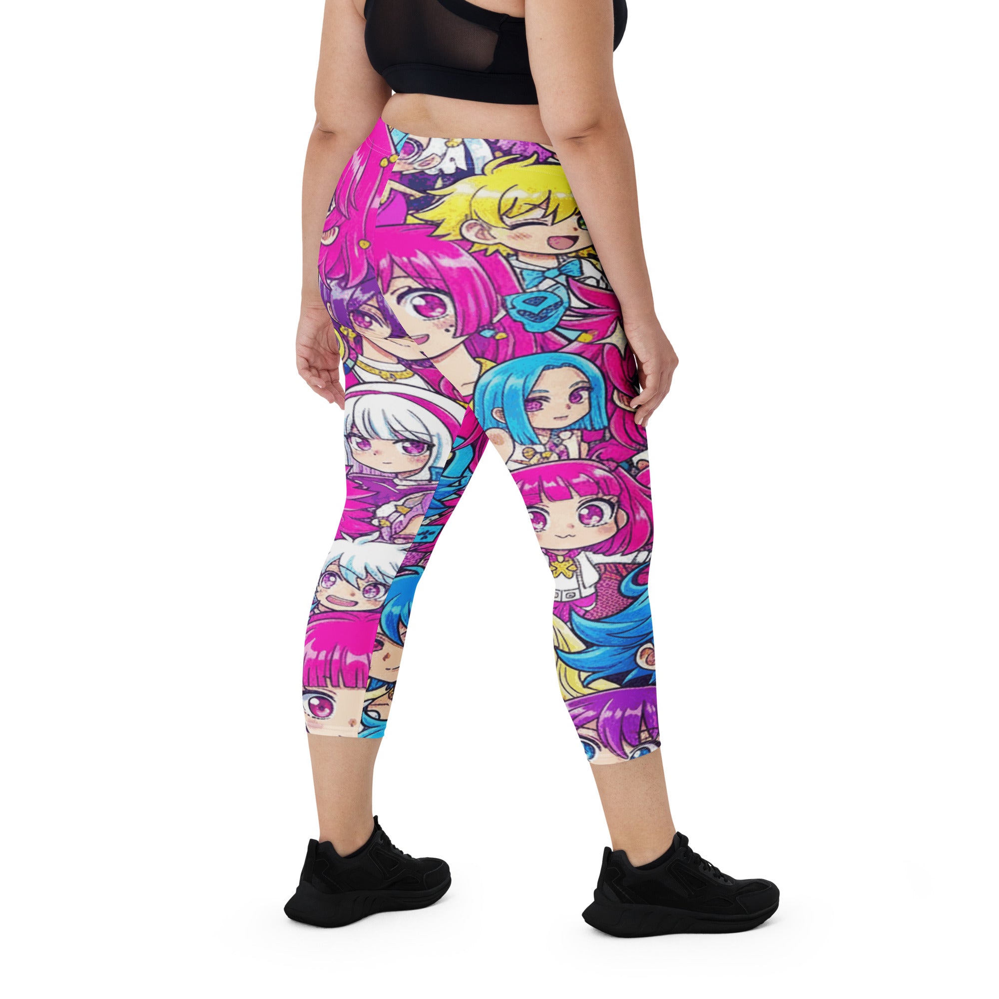Anime Collage Pop Idol Capri Leggings | GearBunch