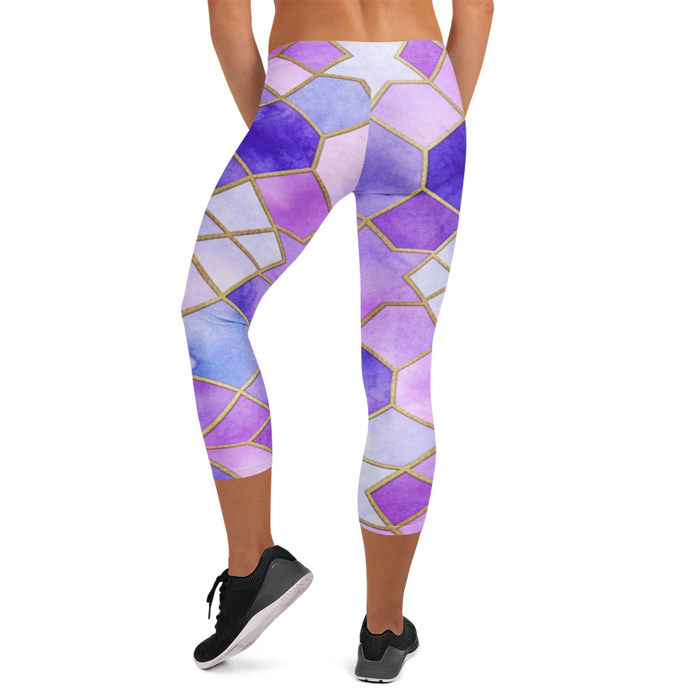 Lavender Fields Capri Leggings | GearBunch