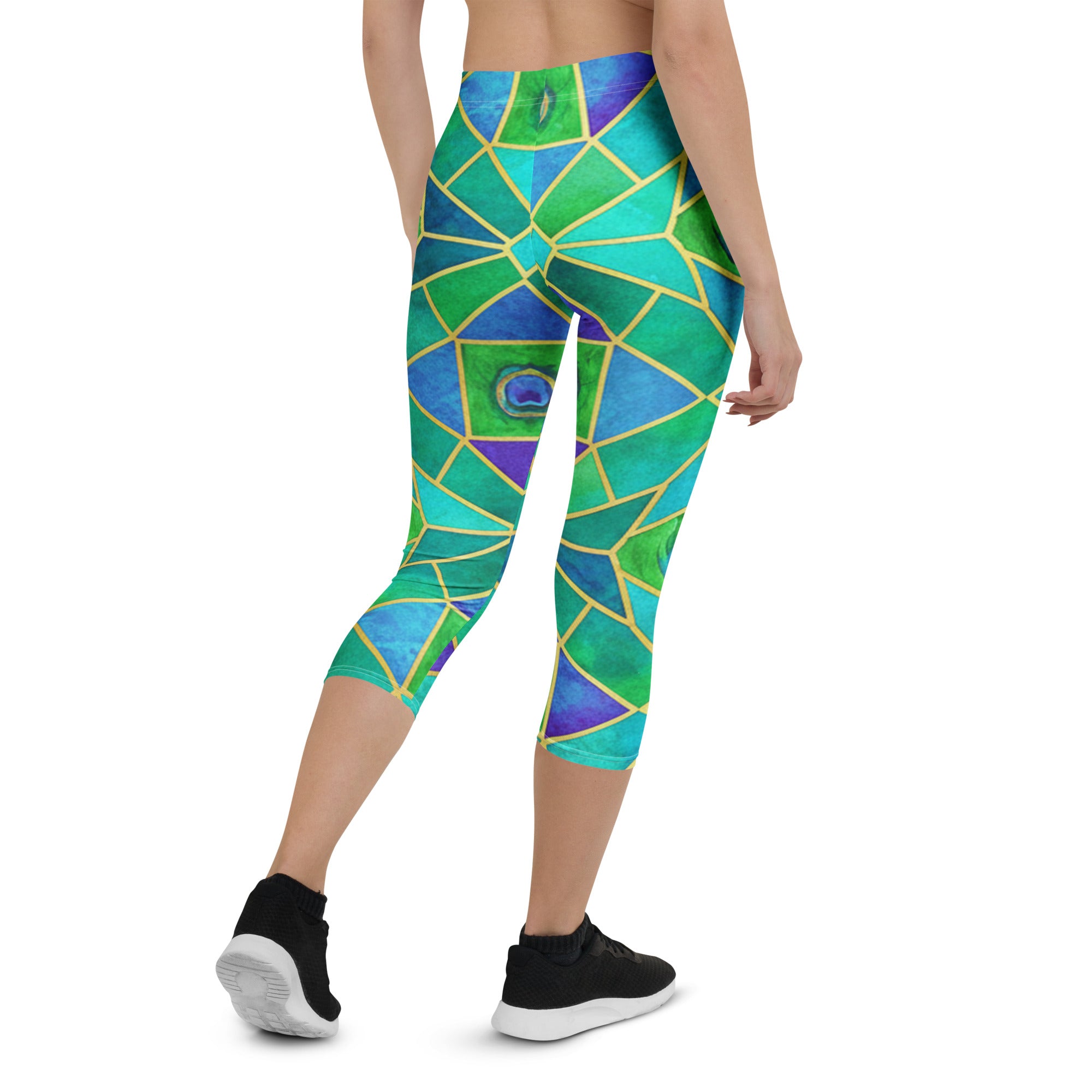 Peacock Plume Capri Leggings | GearBunch