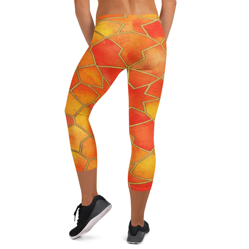 Sunset Blaze Capri Leggings | GearBunch