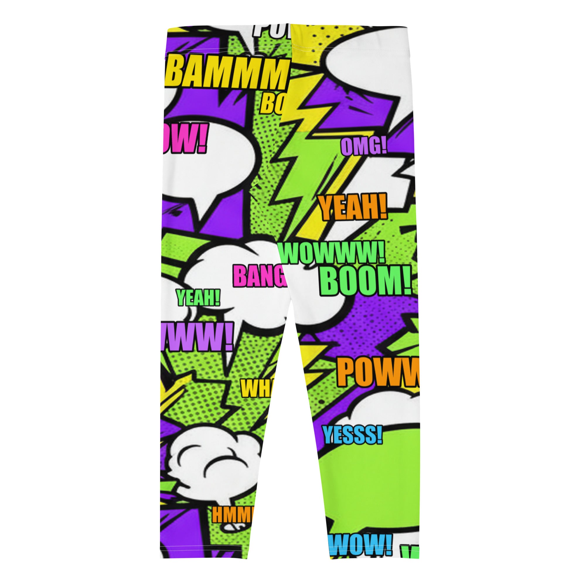 Comic Pop Toxic Green Capri Leggings | GearBunch