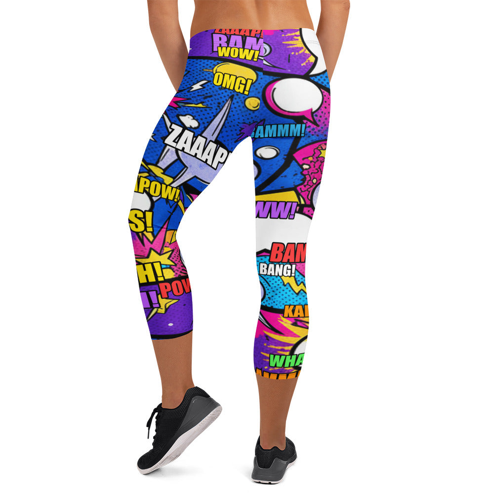 Comic Strip Cosmic Boom Capri Leggings | GearBunch