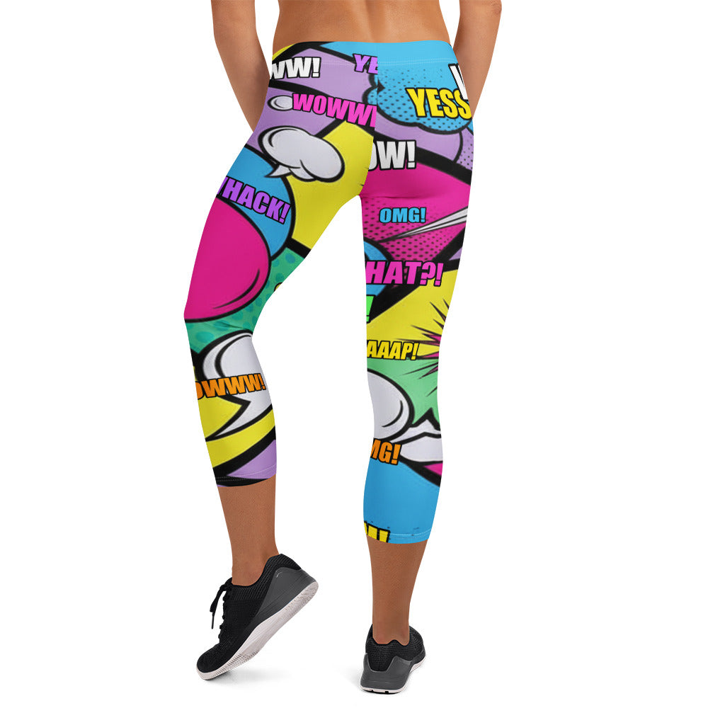 Comic Strip Pop Candy Capri Leggings | GearBunch