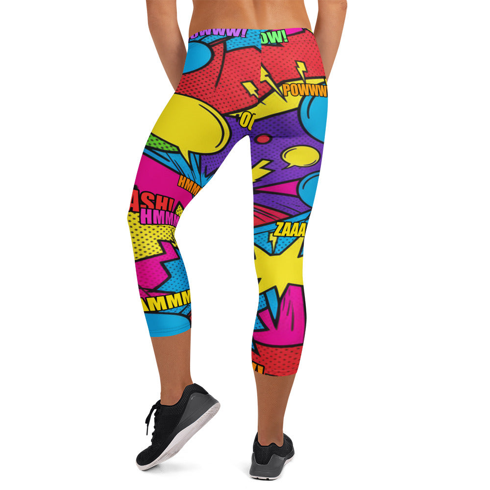 Comic Retro Sunday Capri Leggings | GearBunch