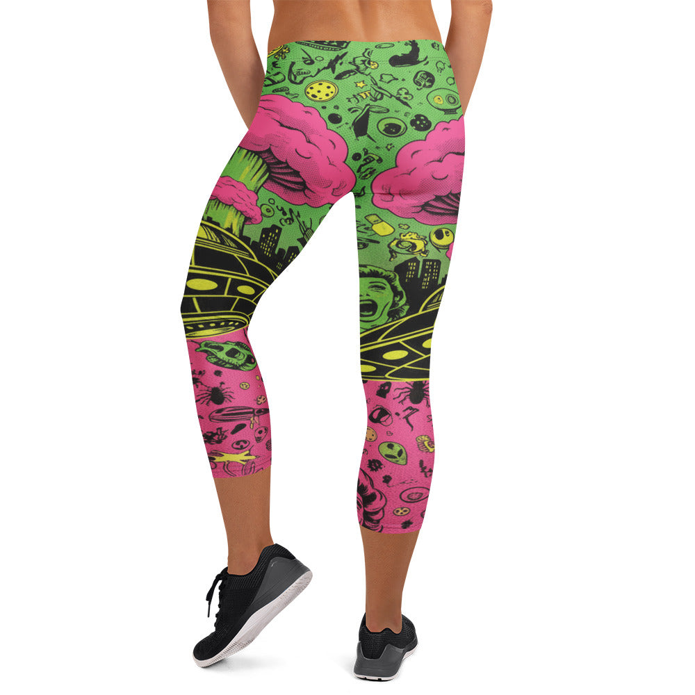 Drive-In Horror Capri Leggings | GearBunch