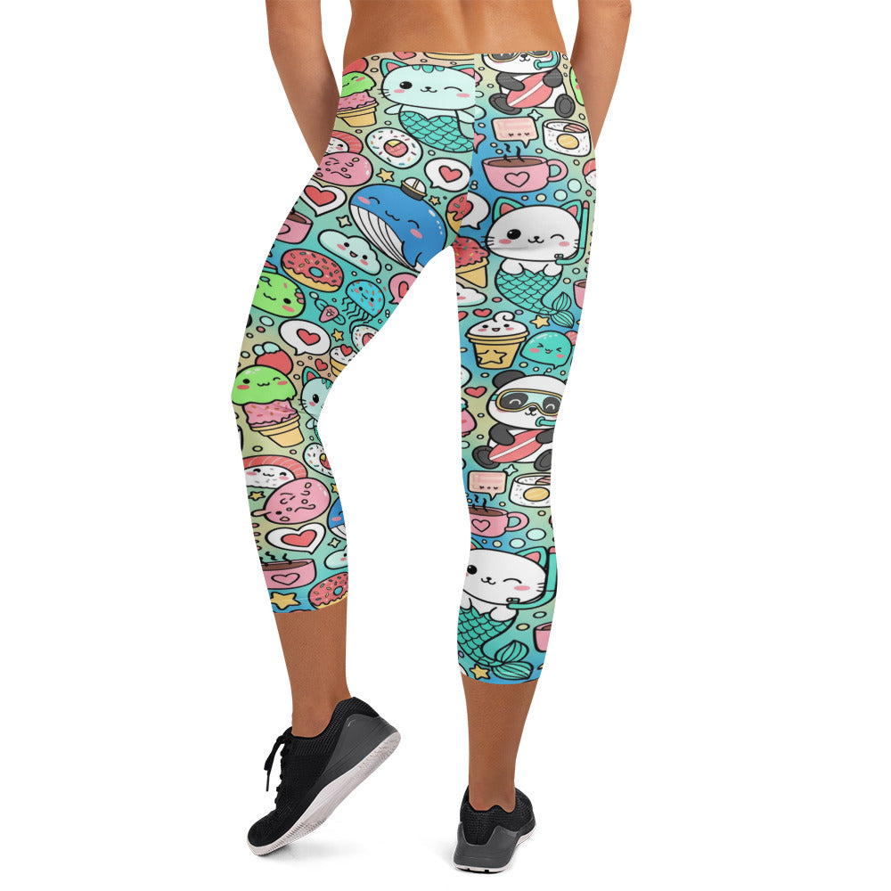 Kawaii Ocean Friends Capri Leggings | GearBunch