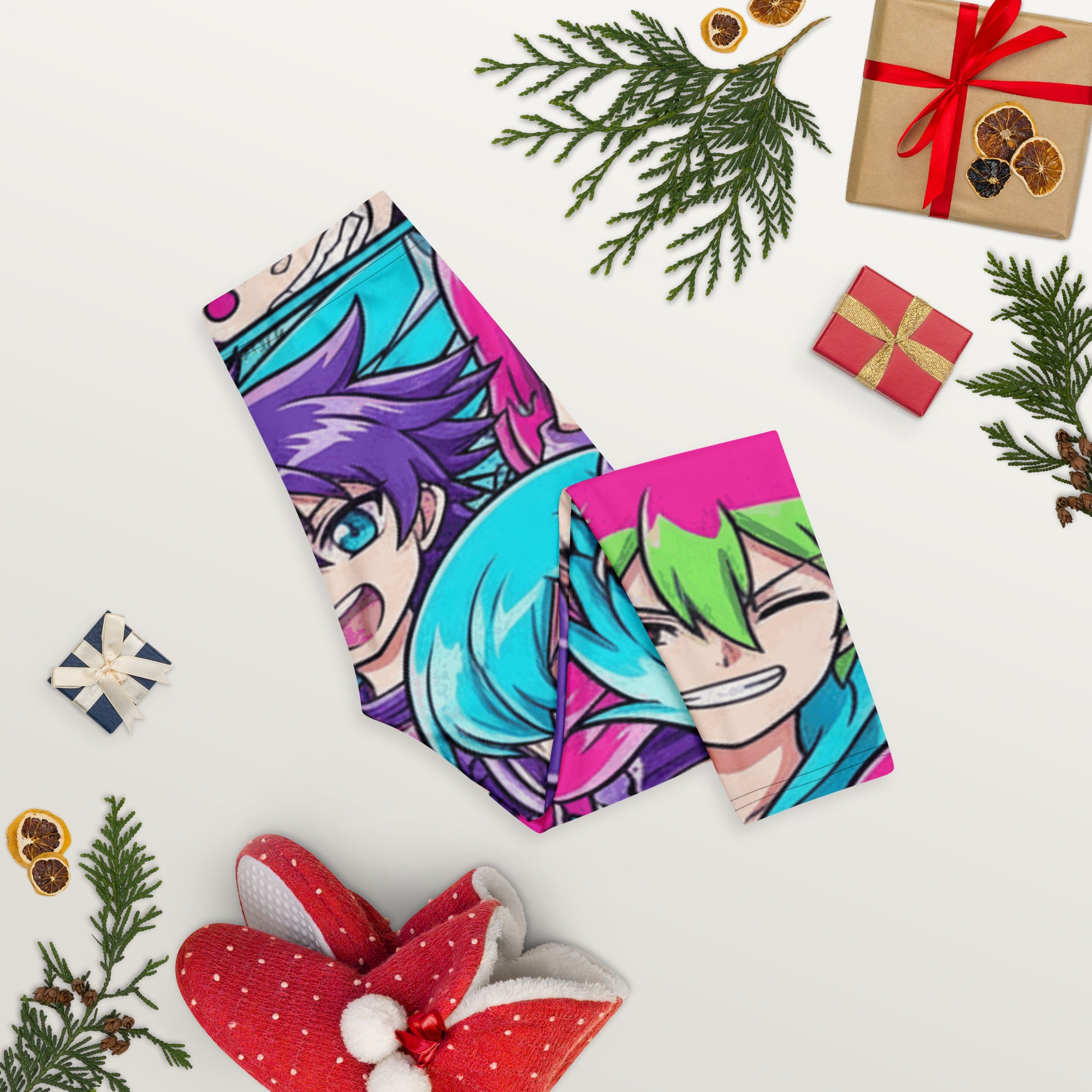Anime Collage Cyberpunk Capri Leggings | GearBunch