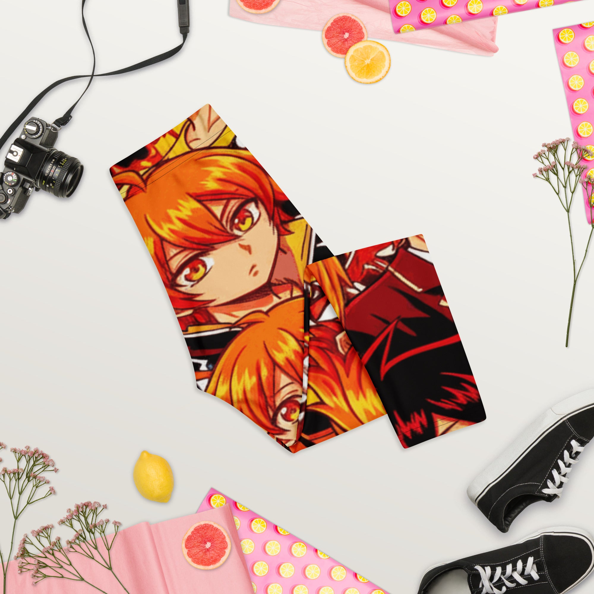 Anime Fire Spirit Capri Leggings | GearBunch
