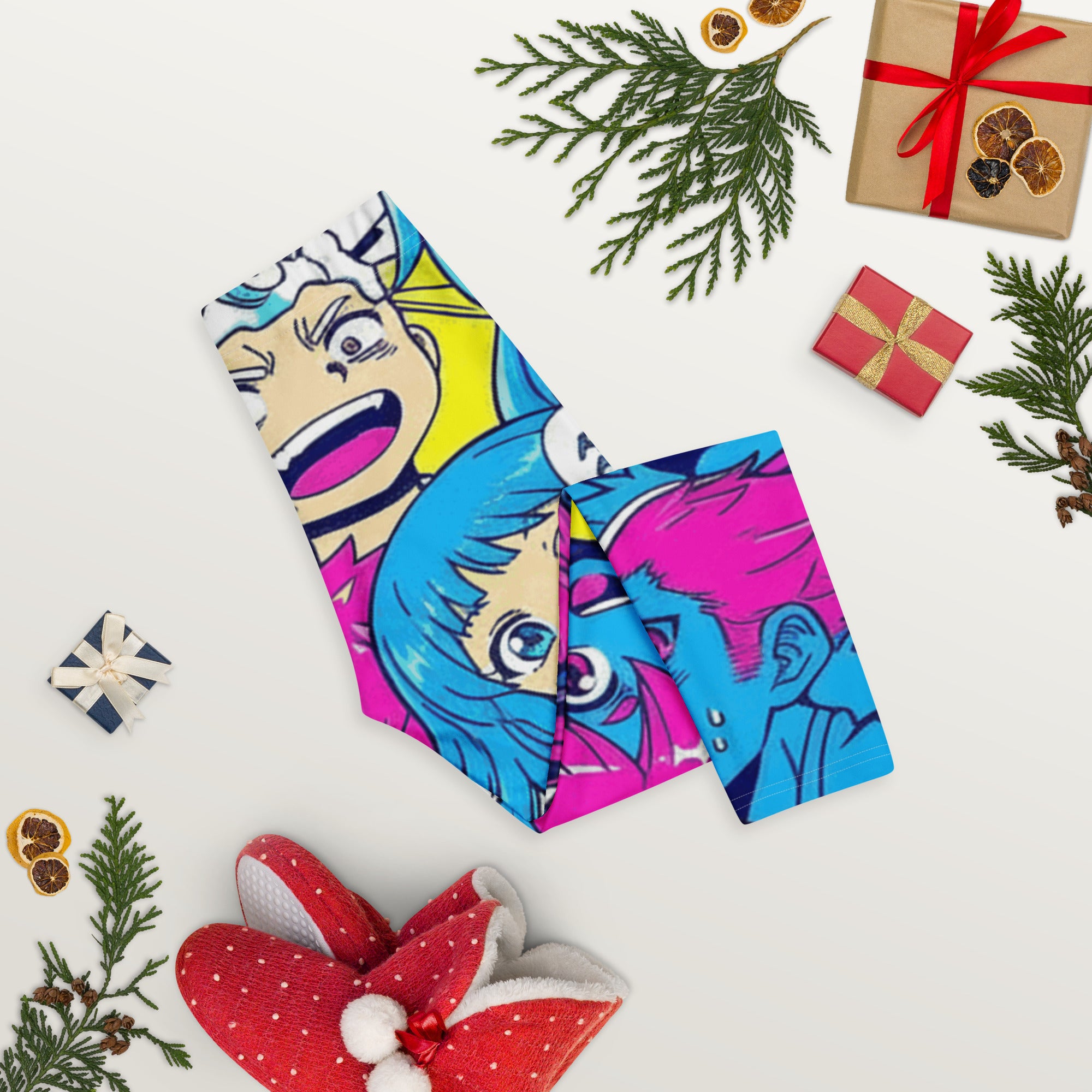 Anime Collage Neon Tokyo Capri Leggings | GearBunch