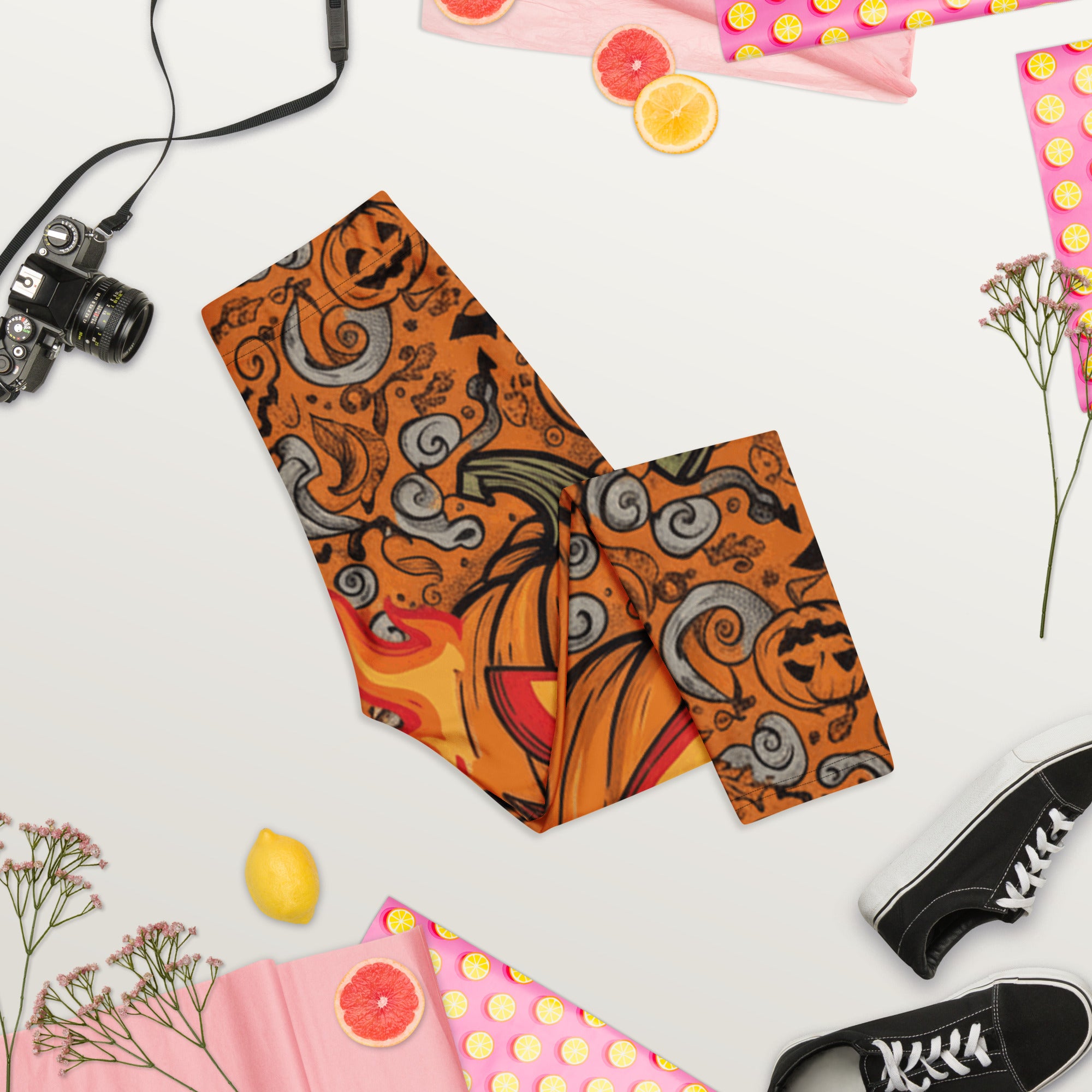 Jack-o-Lantern Glow Capri Leggings | GearBunch