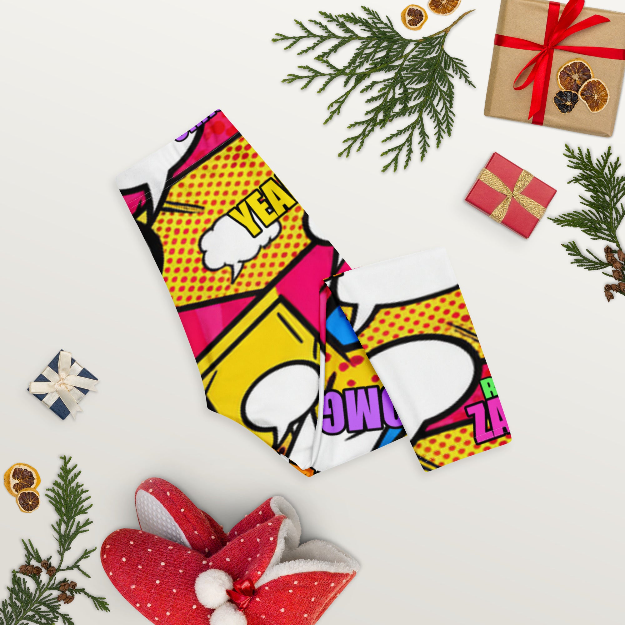 Comic Pop Retro Red Capri Leggings | GearBunch