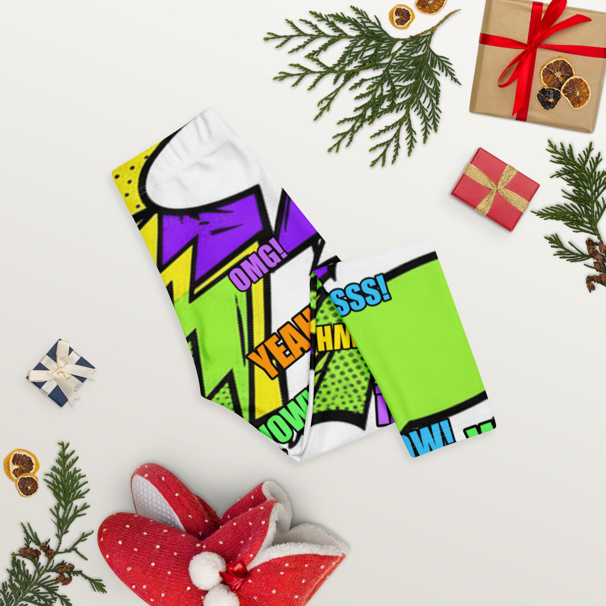 Comic Pop Toxic Green Capri Leggings | GearBunch