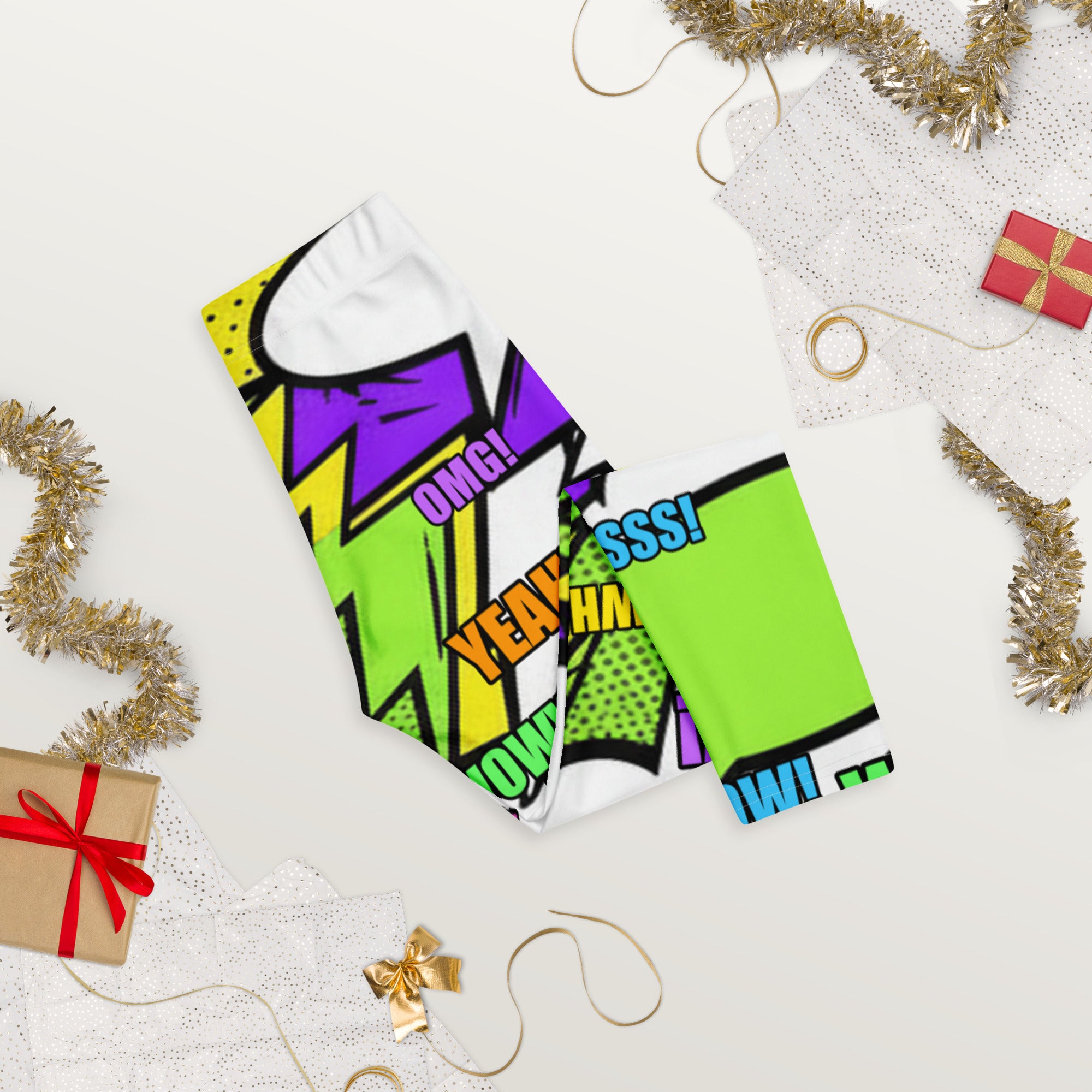 Comic Pop Toxic Green Capri Leggings | GearBunch