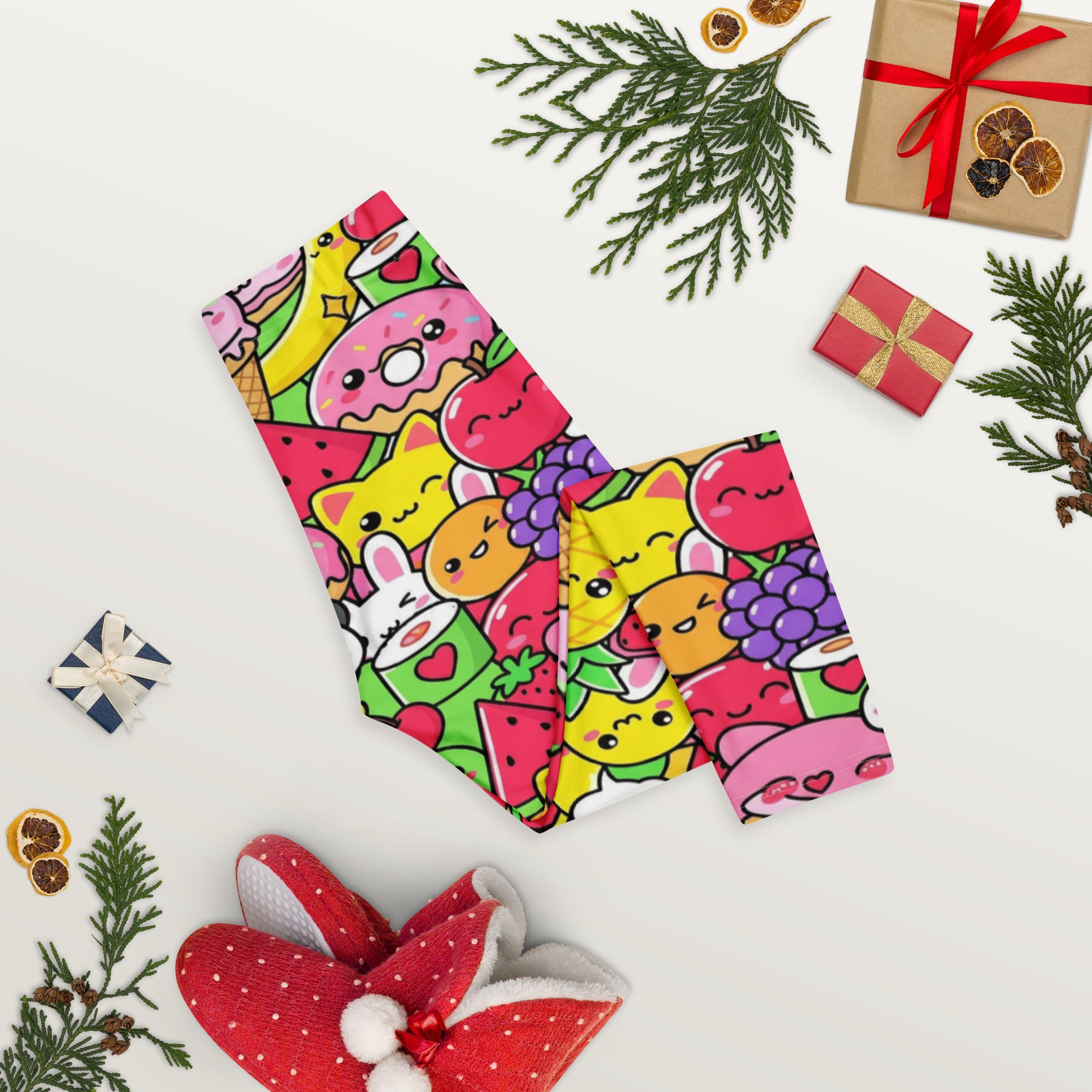 Kawaii Fruit Salad Capri Leggings | GearBunch