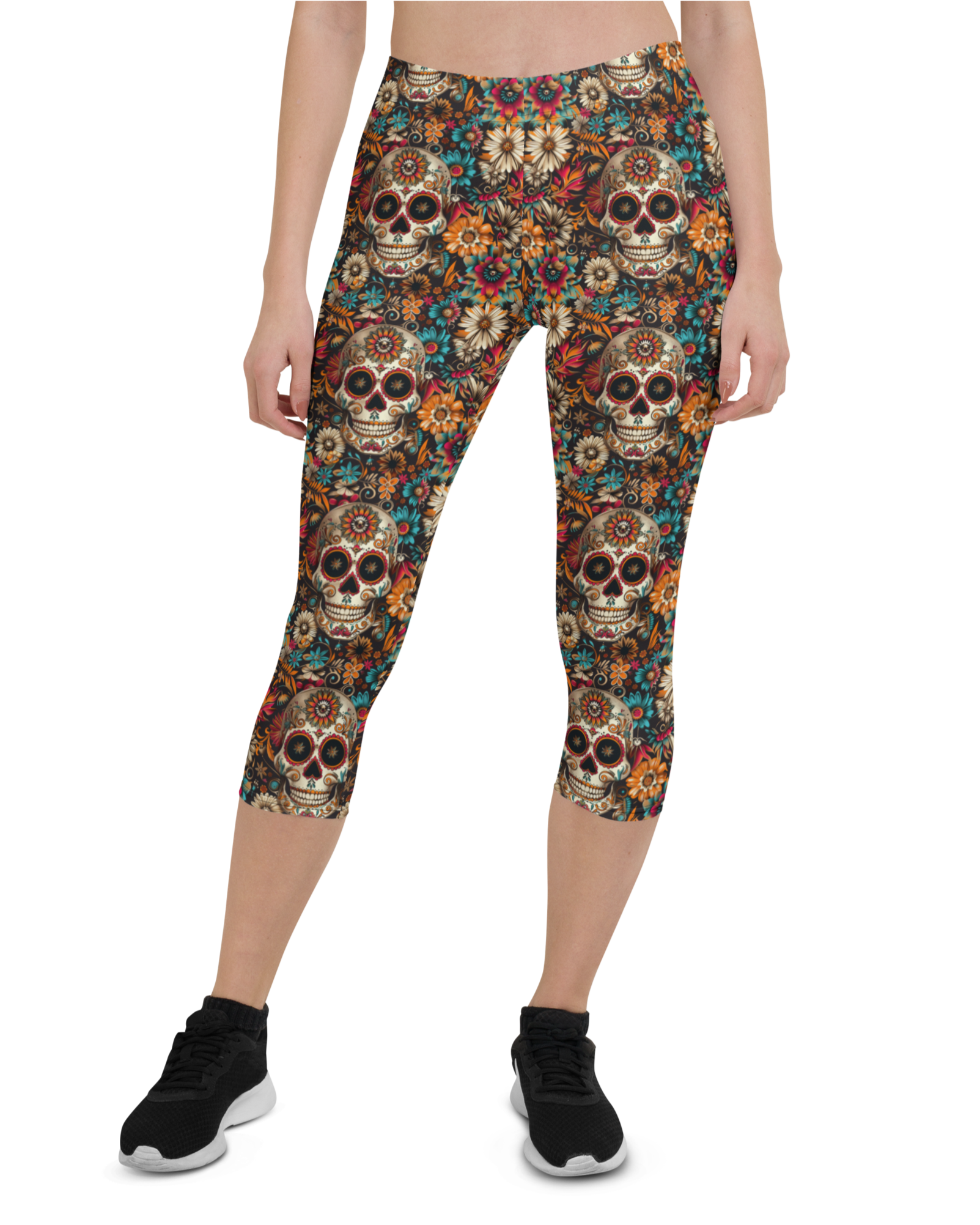 Festival Colorful Sugar Skull Capris | GearBunch