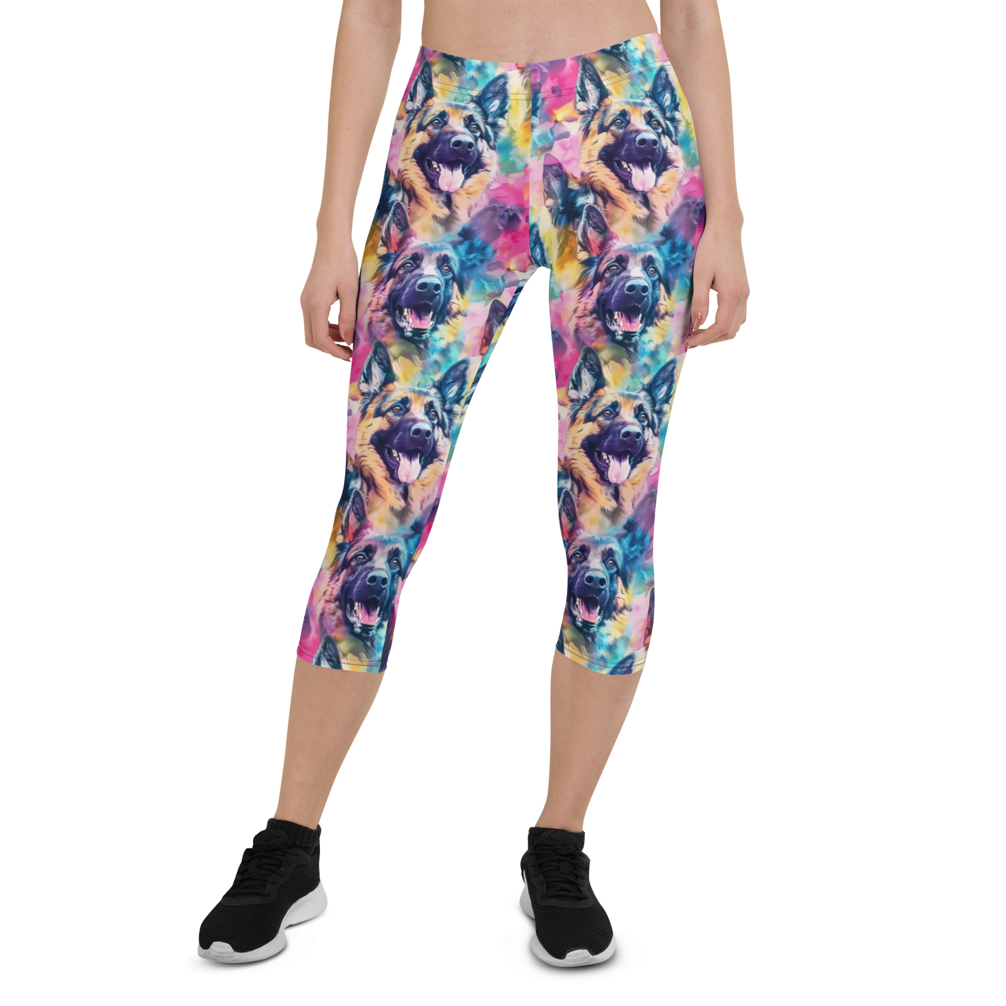 Watercolor German Shepherd Capris | GearBunch