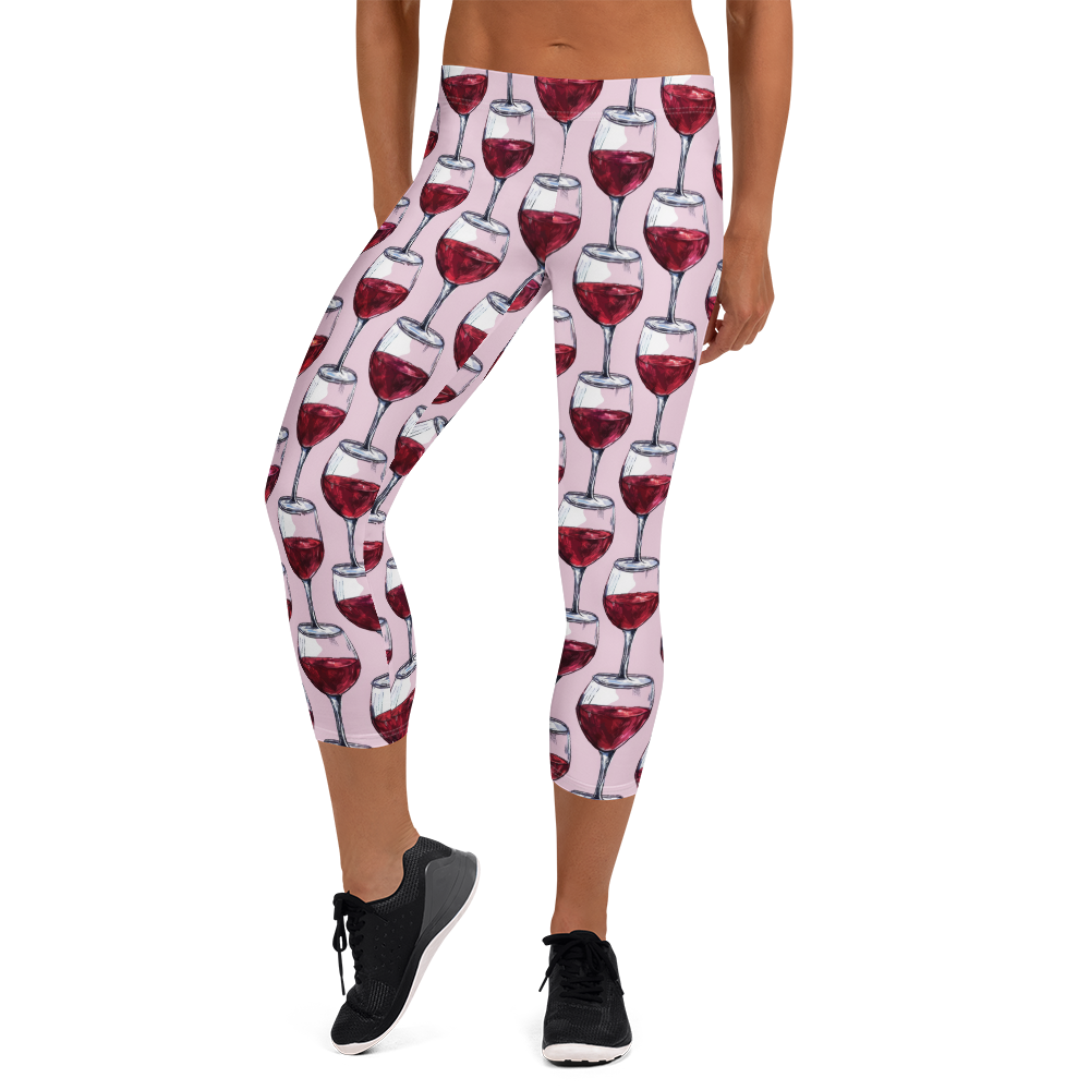 Women's red wine capris front view