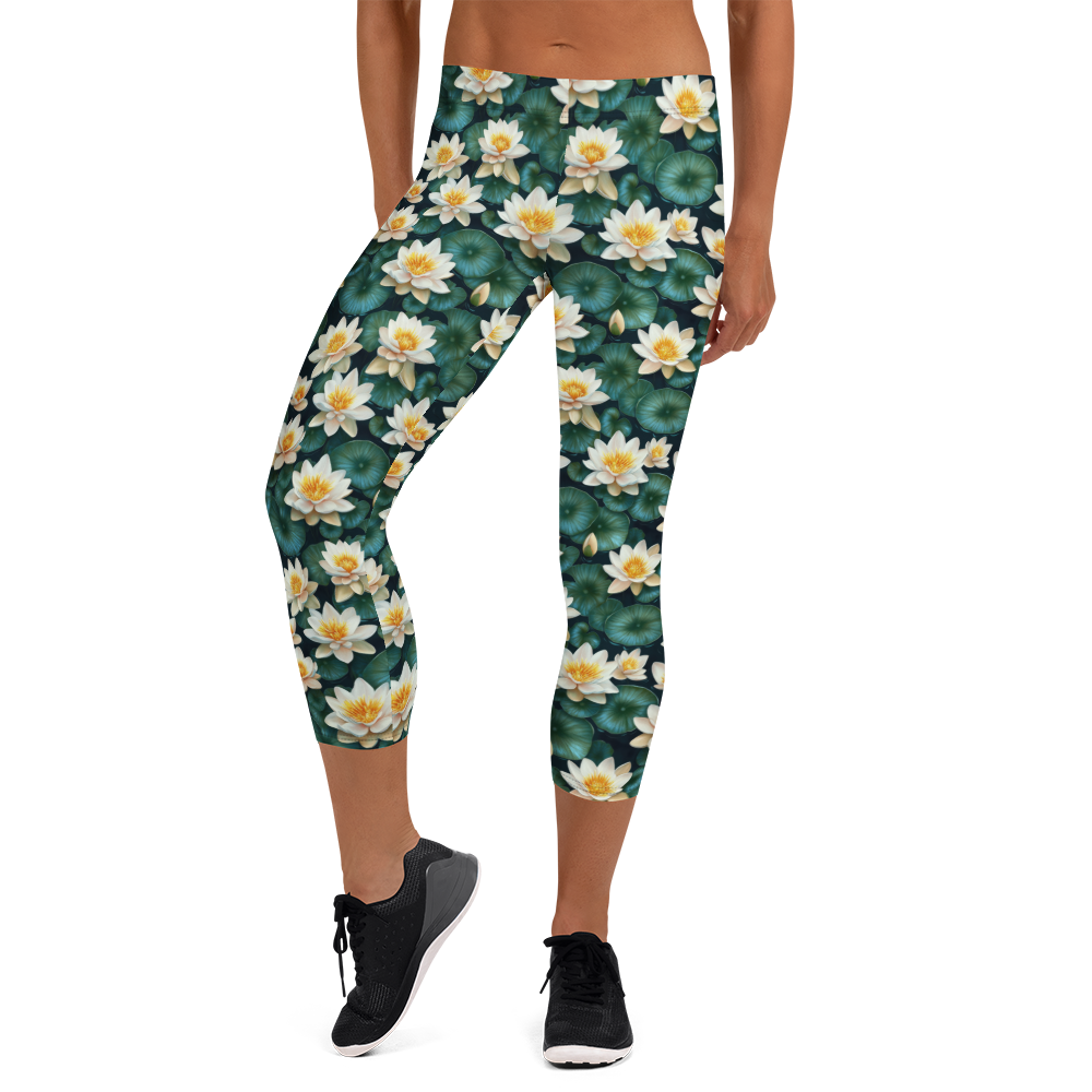 Women's lilly pond printed capris front view