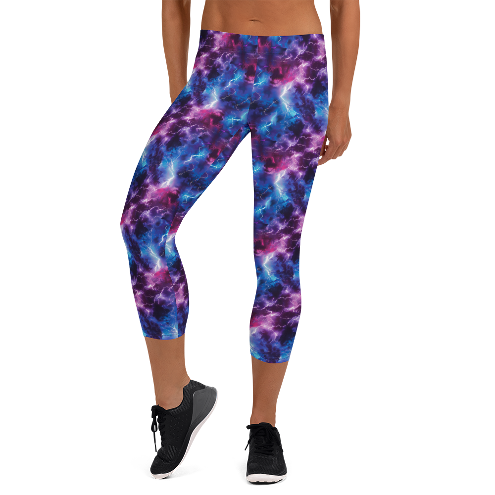 Neon Lightning Capris Front View