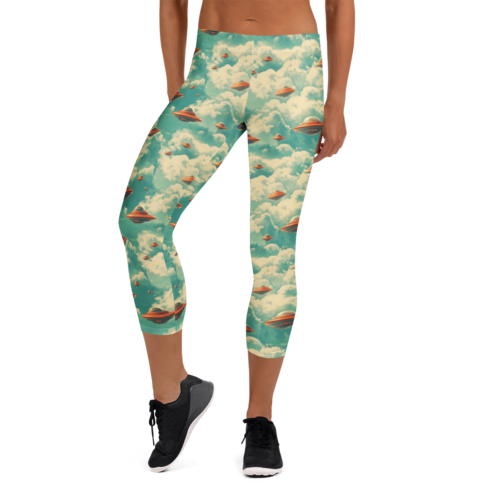 Women's flying saucer capris front view