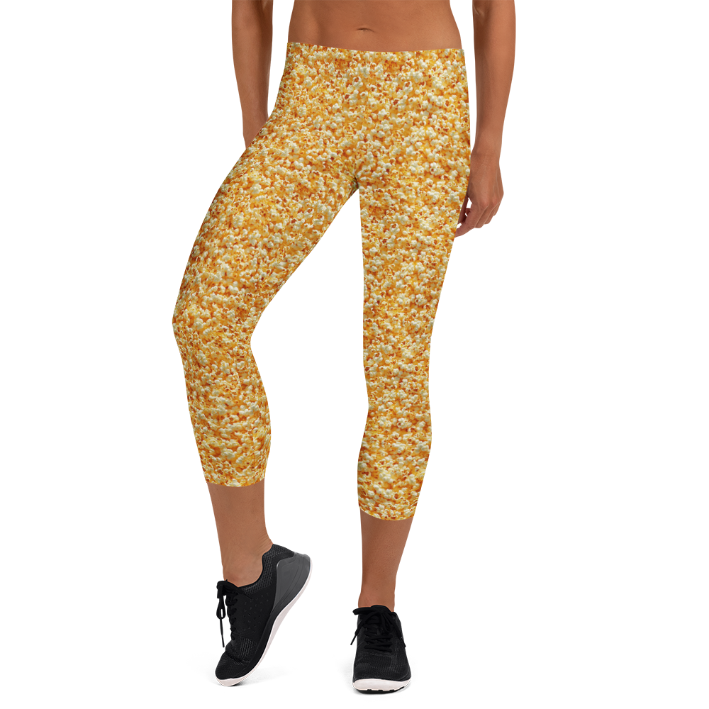 Women's popcorn pattern capris front view