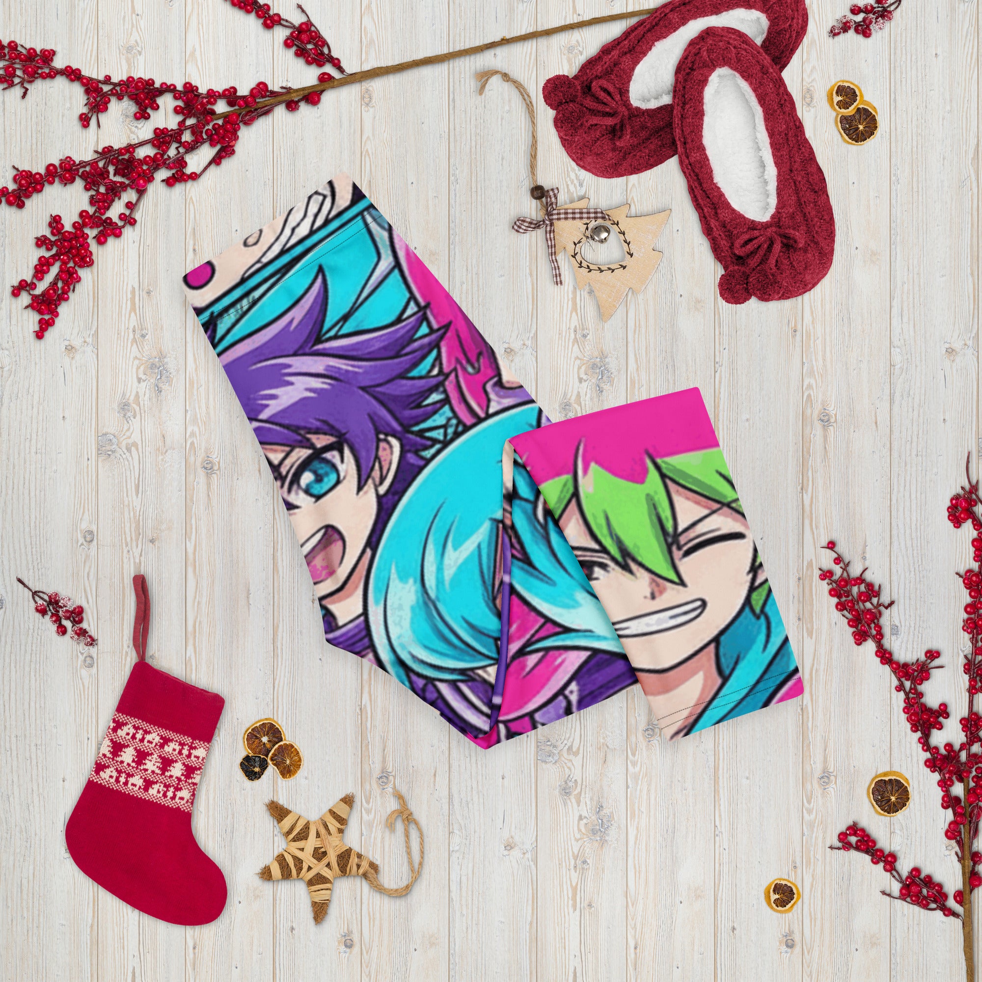 Anime Collage Cyberpunk Capri Leggings | GearBunch