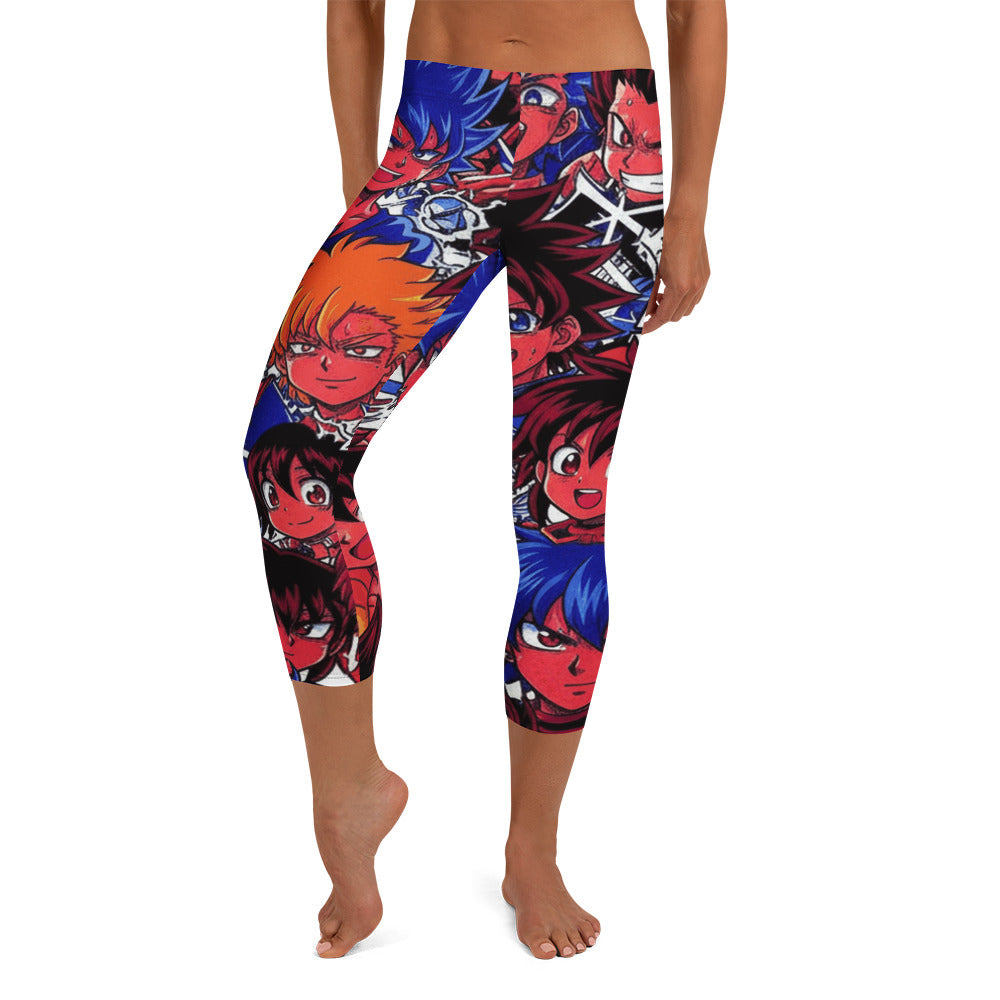 Anime Collage Dark Shonen Capri Leggings | GearBunch
