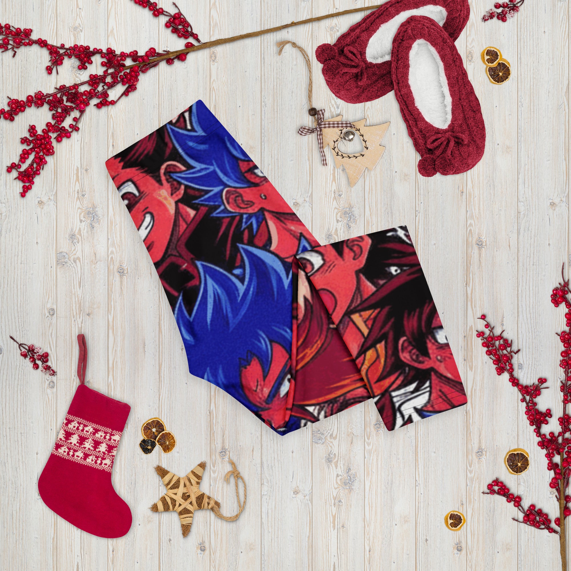 Anime Collage Dark Shonen Capri Leggings | GearBunch