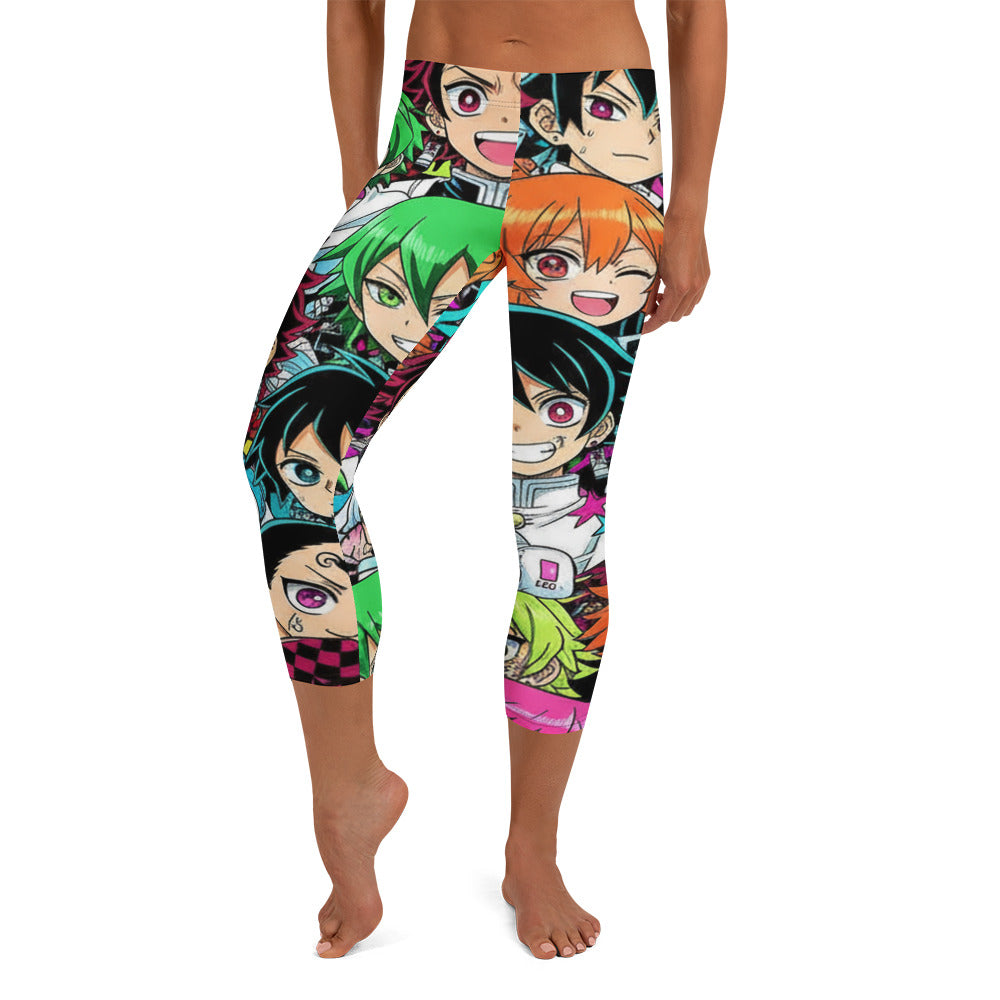 Demon Slayer Style Capri Leggings | GearBunch