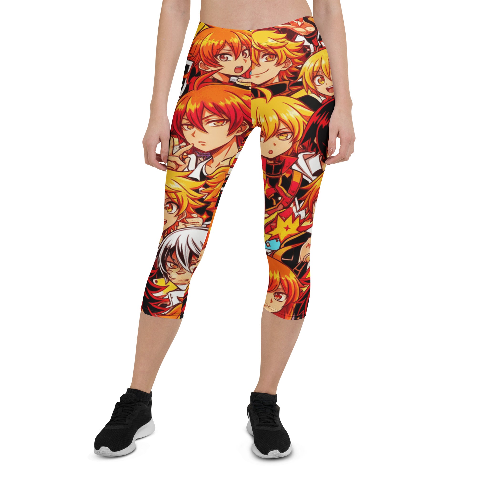 Anime Fire Spirit Capri Leggings | GearBunch