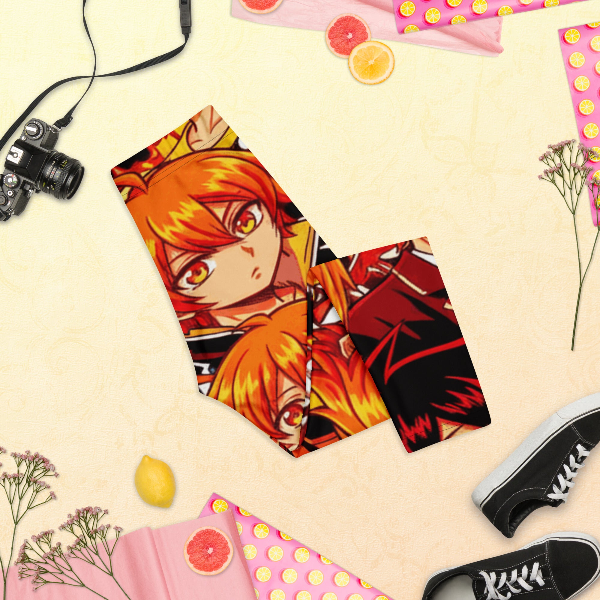 Anime Fire Spirit Capri Leggings | GearBunch