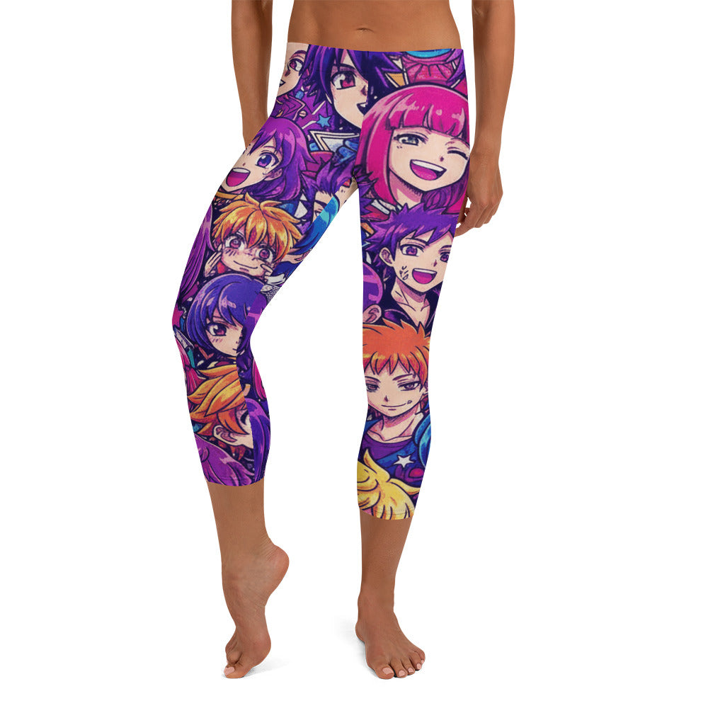 Anime Galaxy Hero Capri Leggings | GearBunch