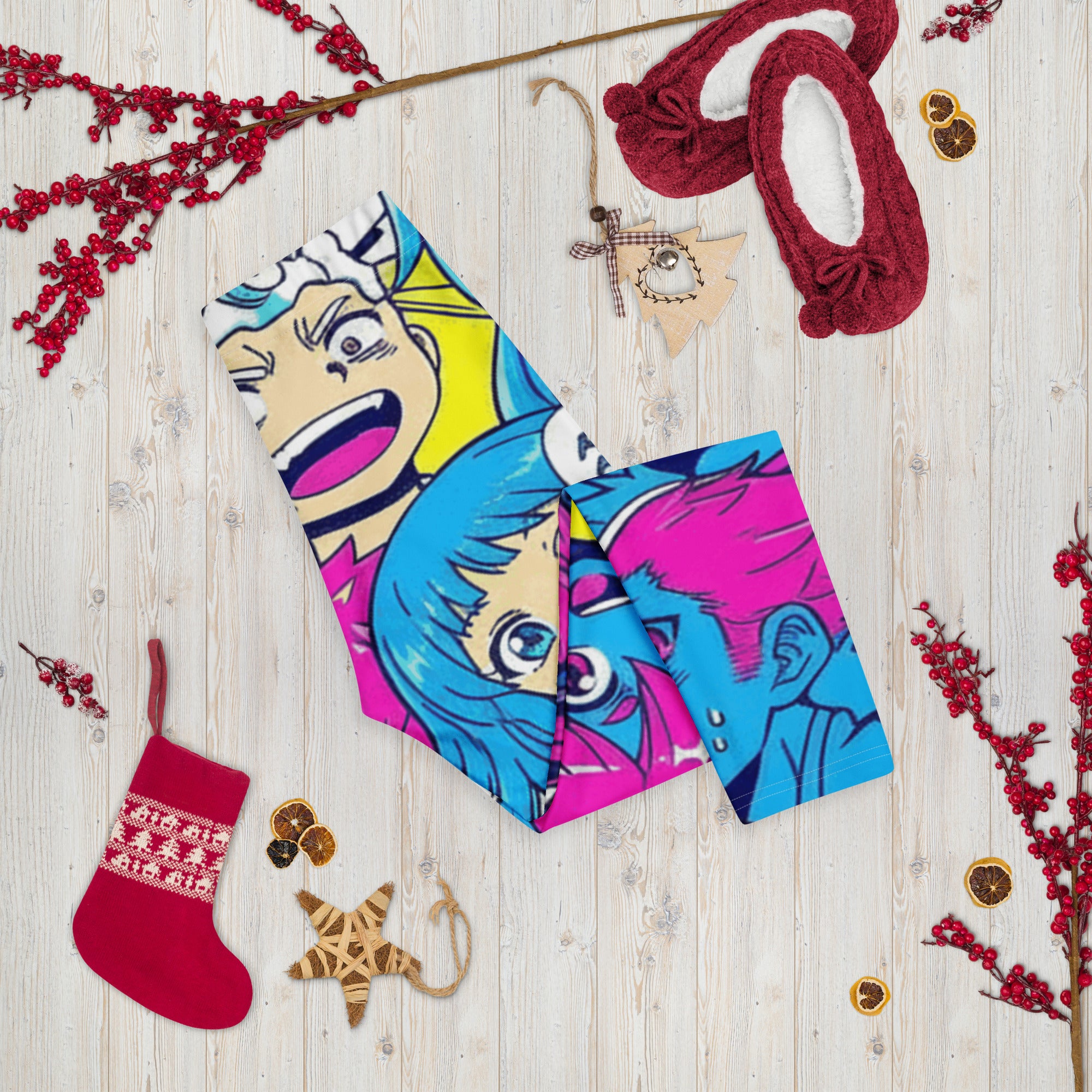 Anime Collage Neon Tokyo Capri Leggings | GearBunch