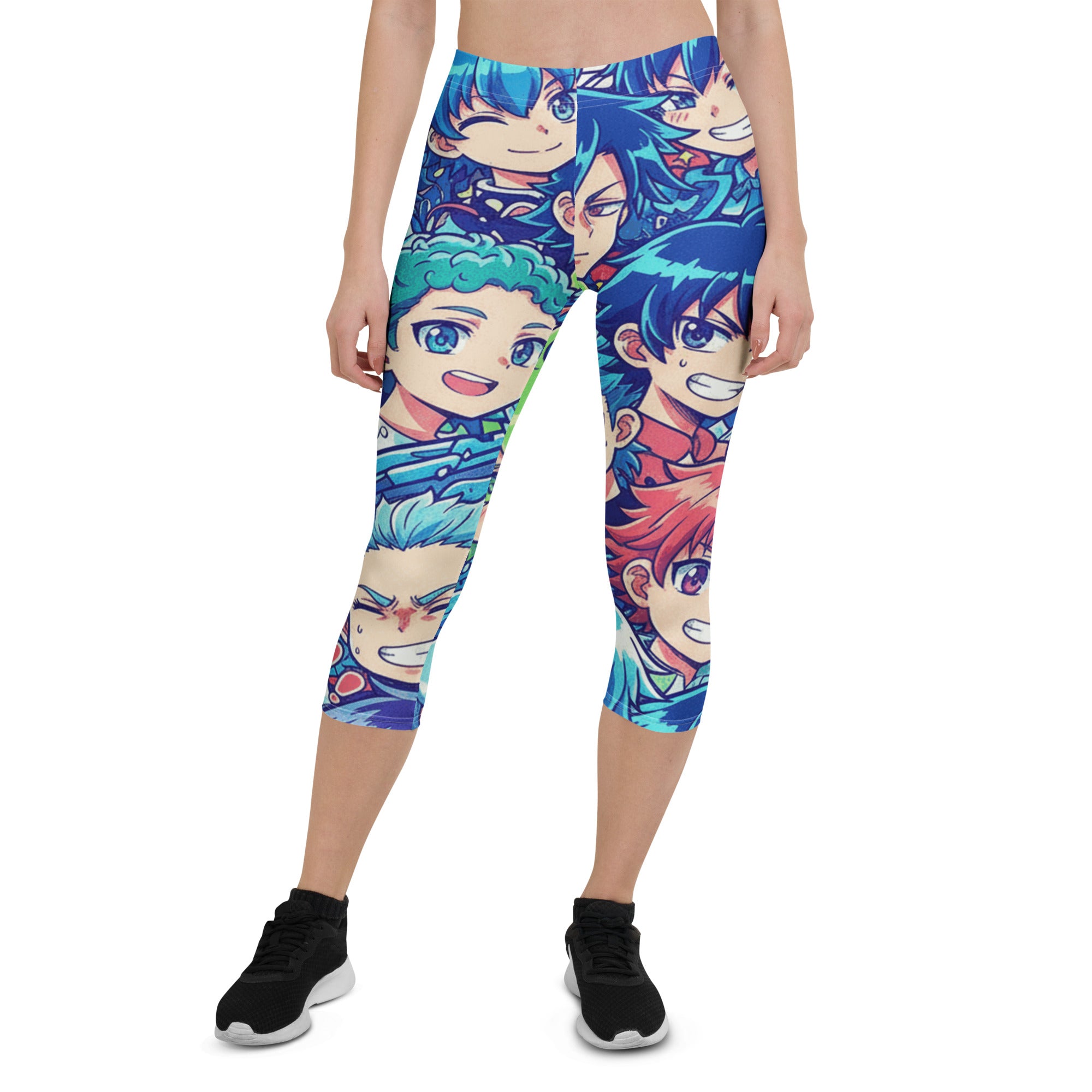 Anime Ocean Wave Capri Leggings | GearBunch