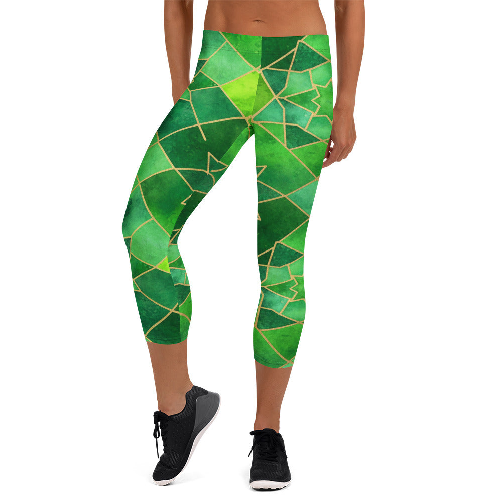 Emerald Jewel Capri Leggings | GearBunch
