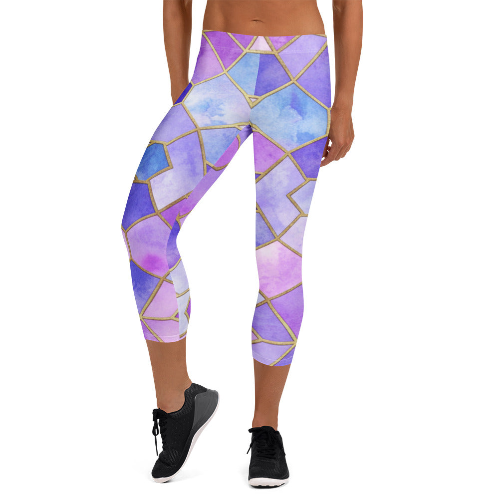 Lavender Fields Capri Leggings | GearBunch