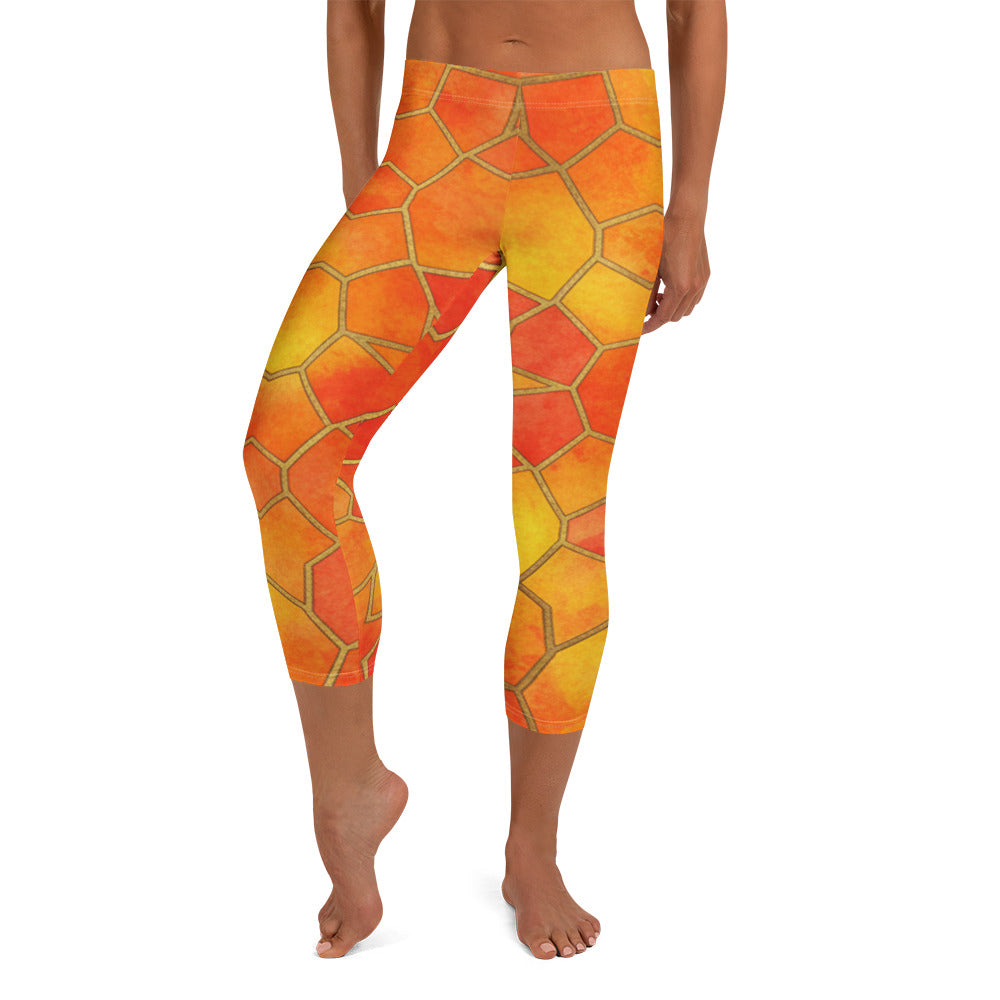 Sunset Blaze Capri Leggings | GearBunch