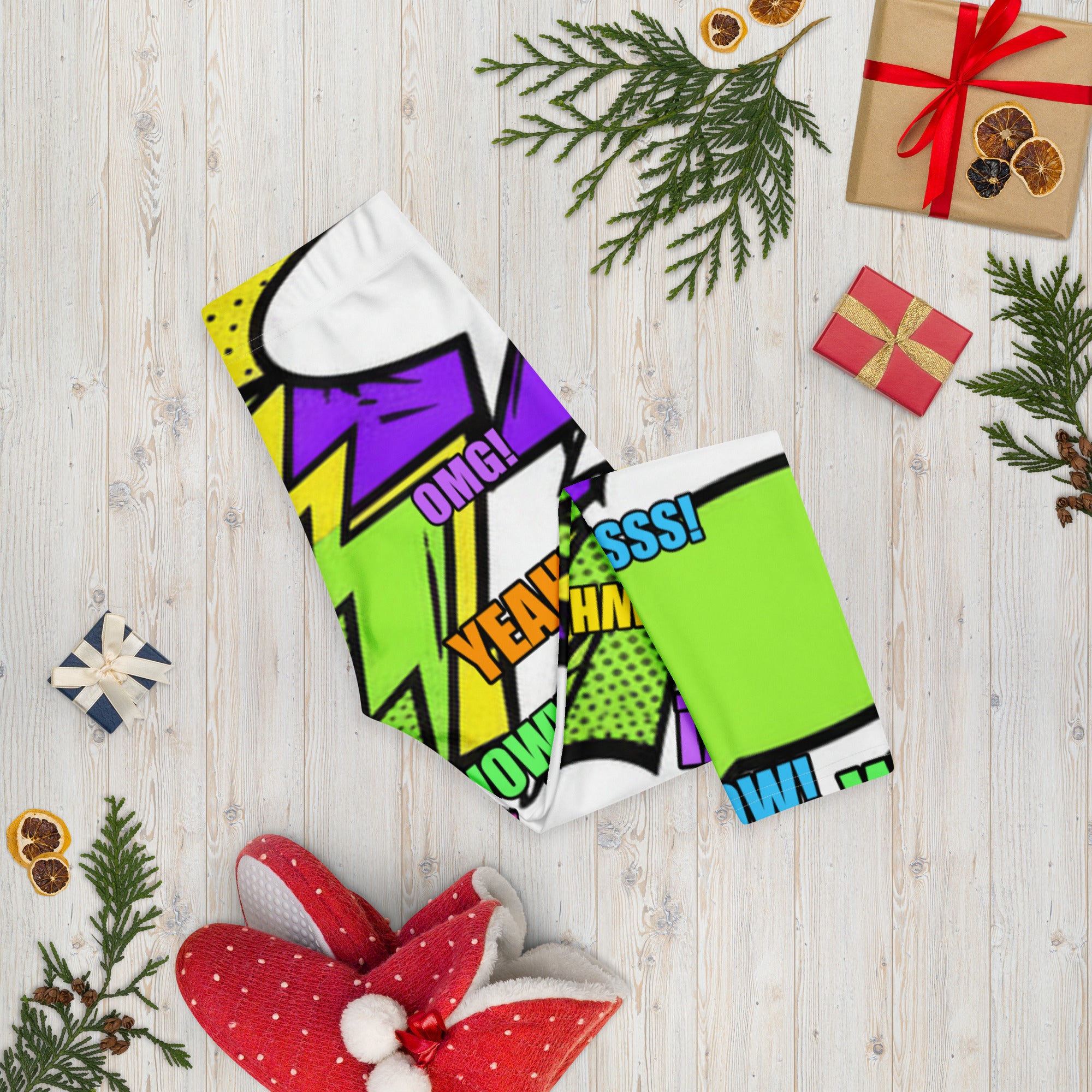Comic Pop Toxic Green Capri Leggings | GearBunch