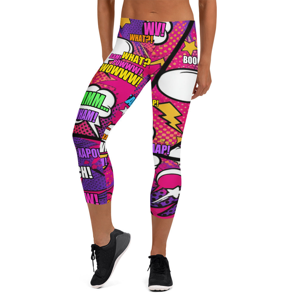 Comic Strip Girl Power Capri Leggings | GearBunch