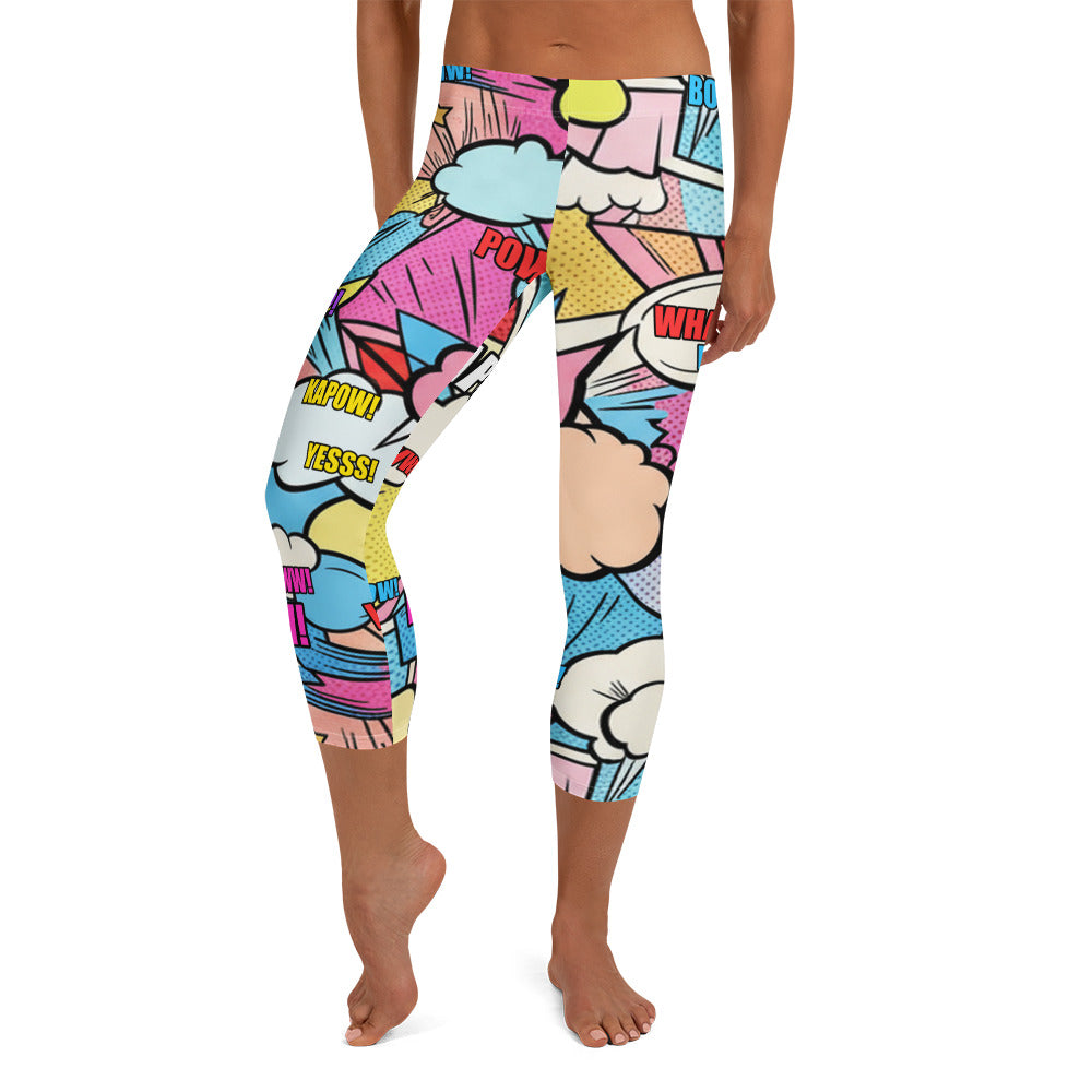 Comic Kawaii Cute Capri Leggings | GearBunch