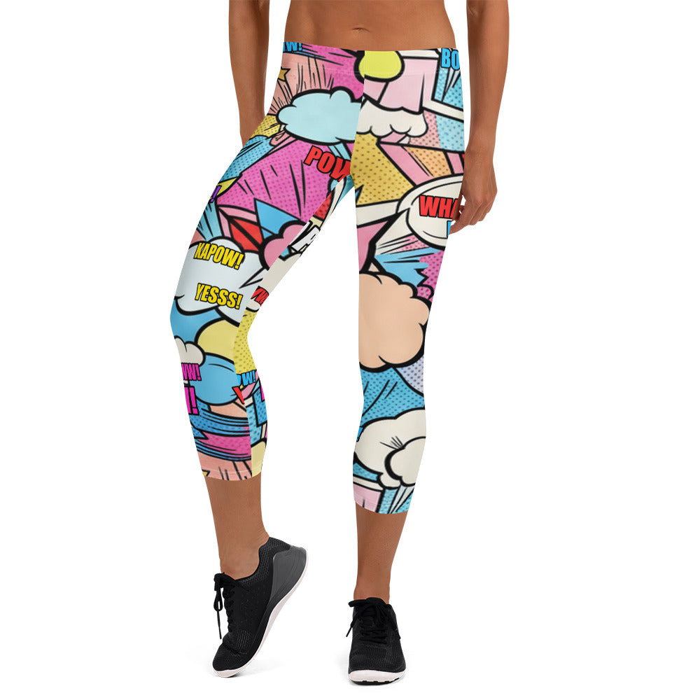 Comic Kawaii Cute Capri Leggings | GearBunch
