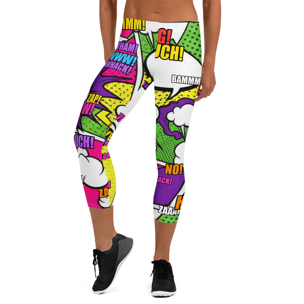 Comic Villain Neon Capri Leggings | GearBunch