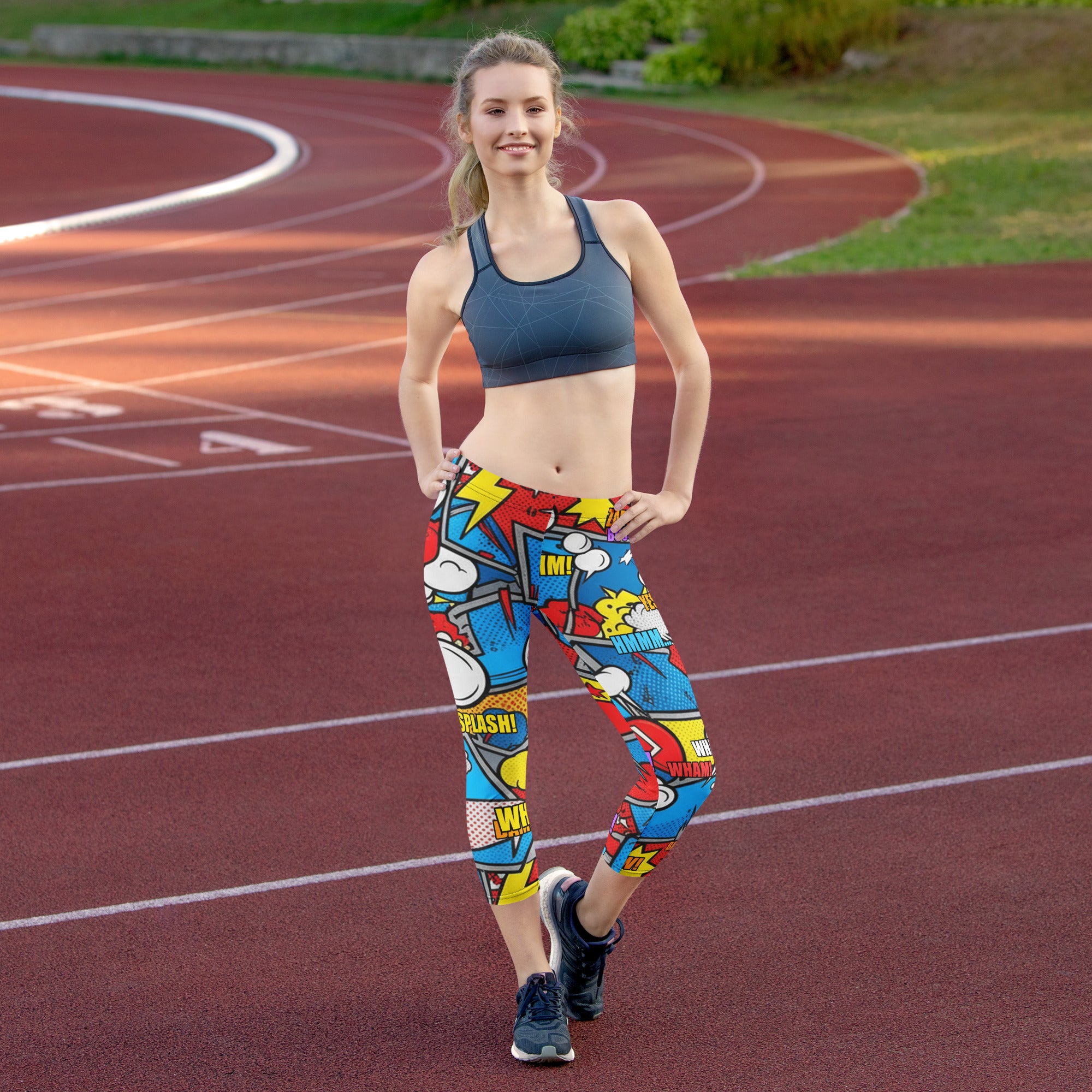 Robot Wars Comic Capri Leggings | GearBunch