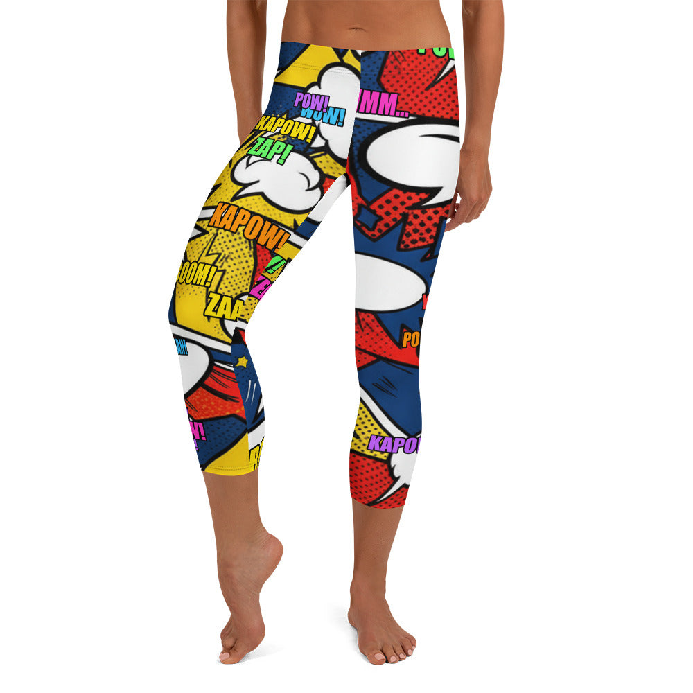 Comic Strip Thunder Punch Capri Leggings | GearBunch