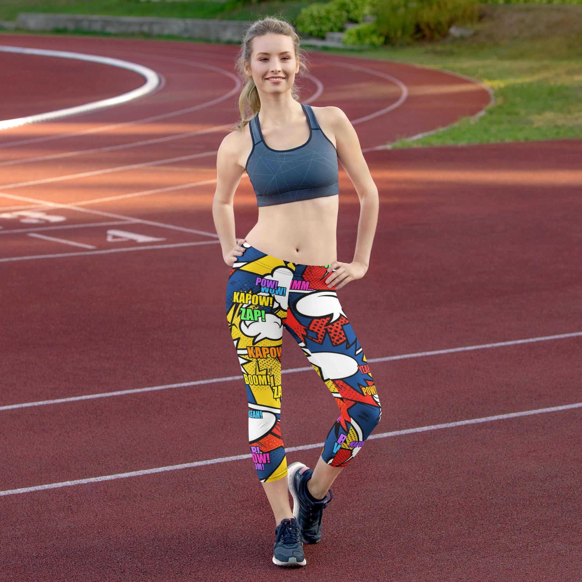 Comic Strip Thunder Punch Capri Leggings | GearBunch