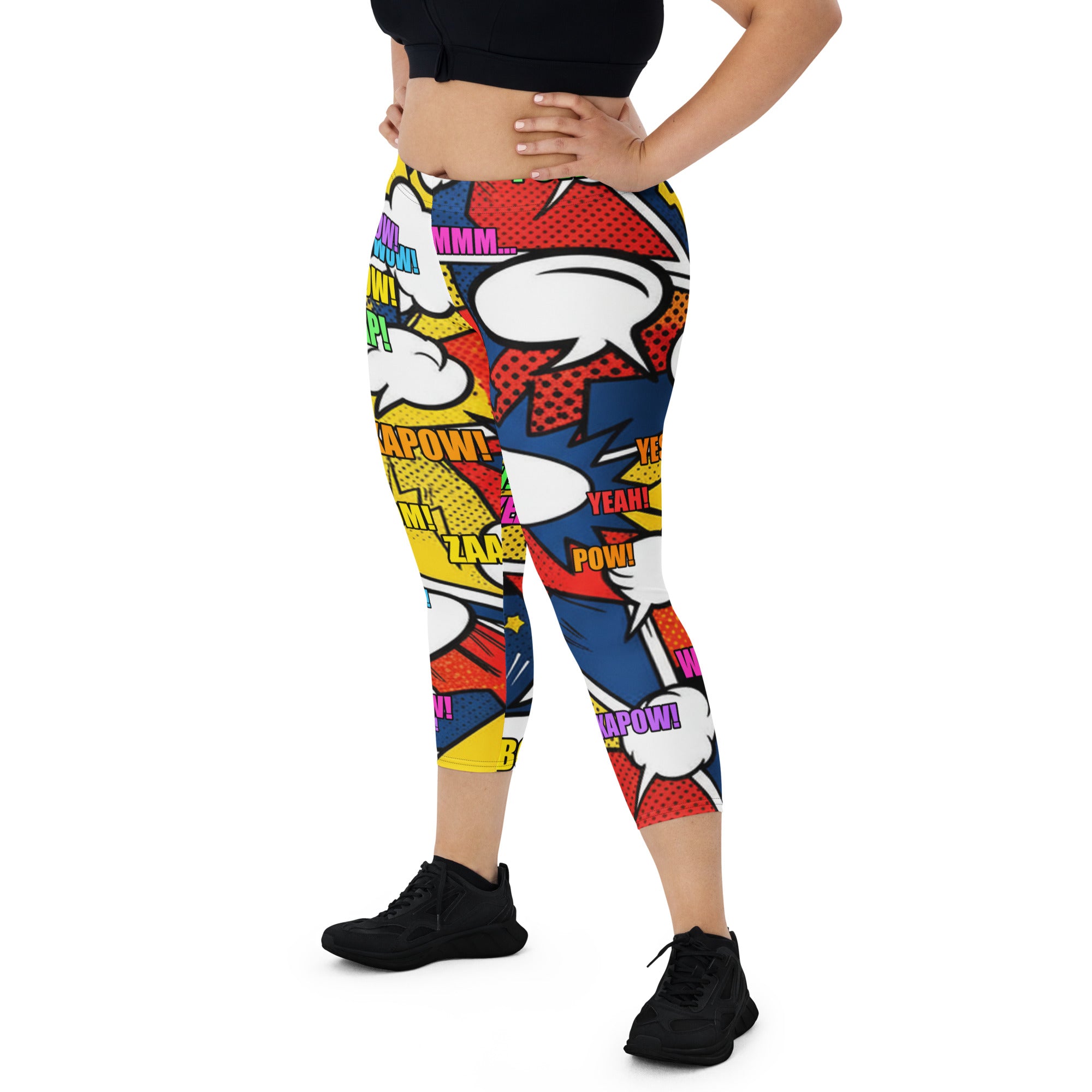 Comic Strip Thunder Punch Capri Leggings | GearBunch