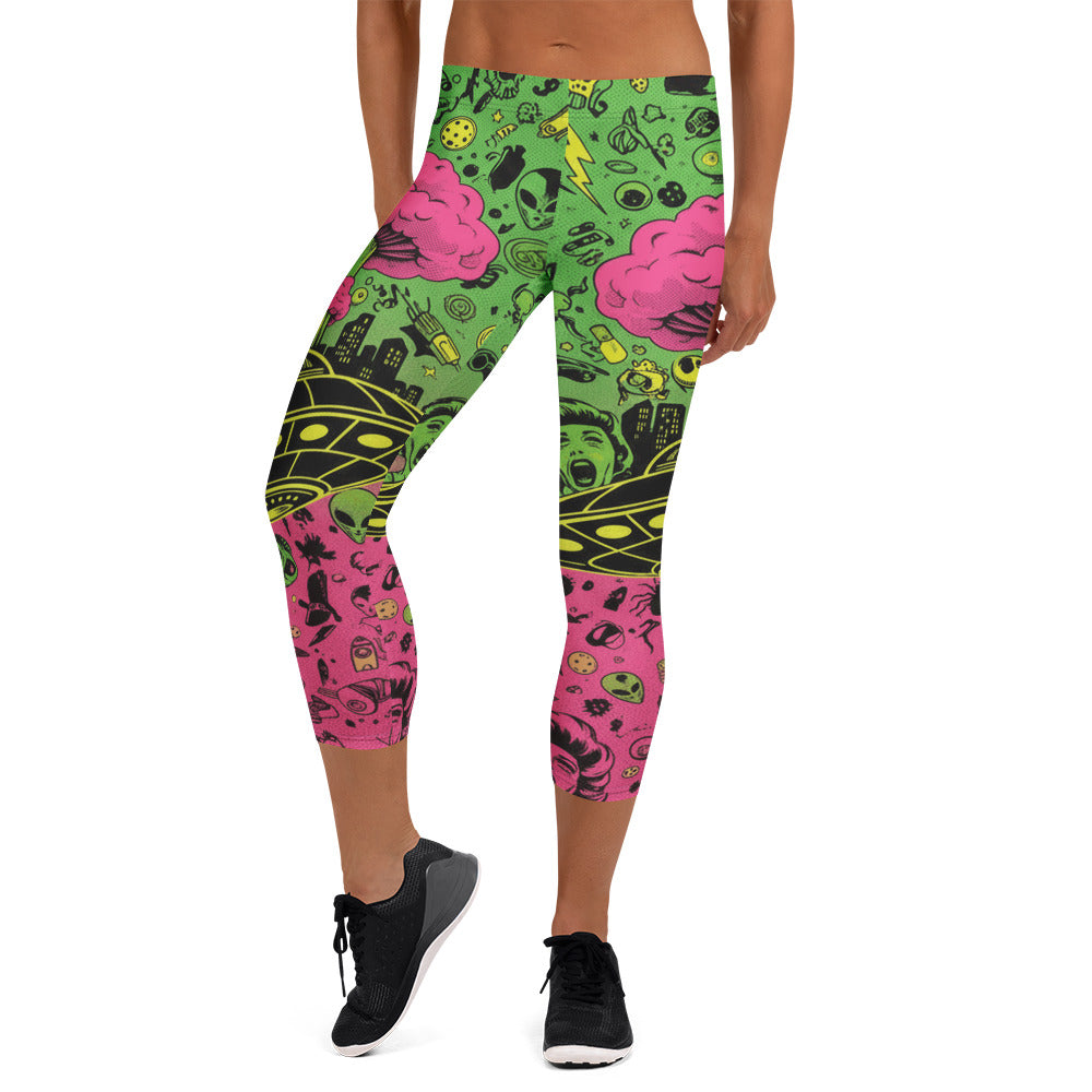 Drive-In Horror Capri Leggings | GearBunch
